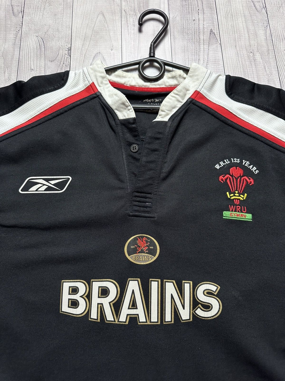 Reebok × Vintage Vintage Reebok Rugby Jersey wales 125 years black away Size US XXL / EU 58 / 5 - 5 Thumbnail
