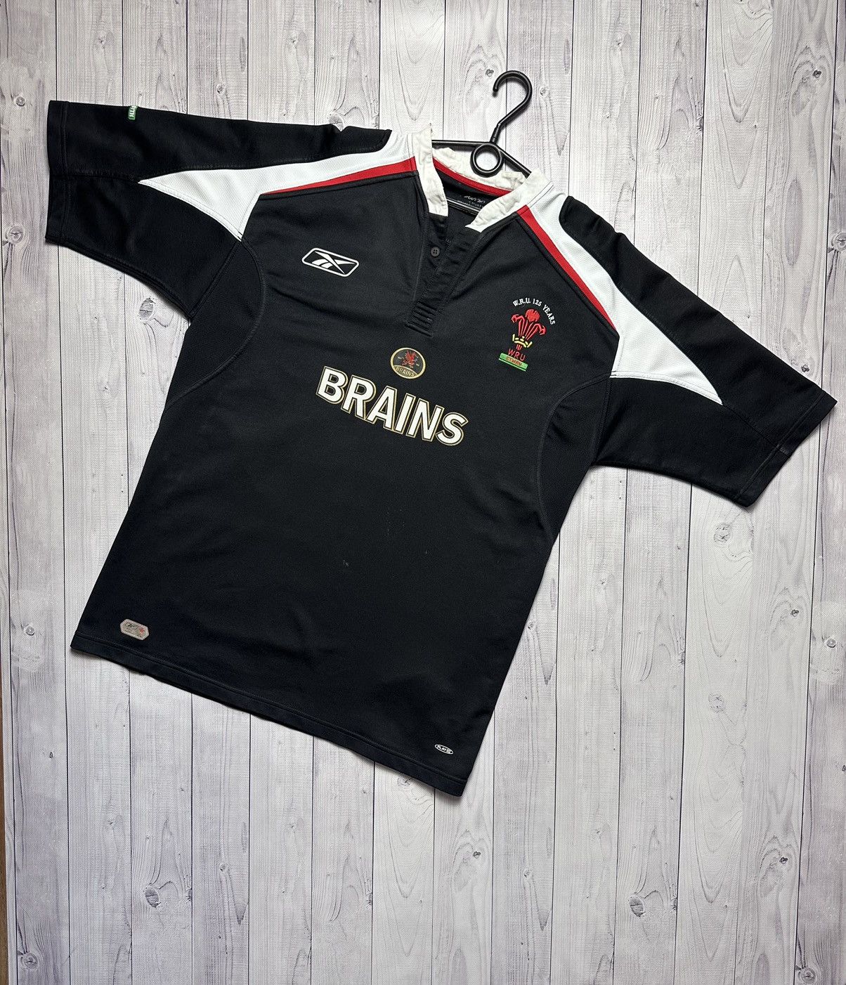 Reebok × Vintage Vintage Reebok Rugby Jersey wales 125 years black away Size US XXL / EU 58 / 5 - 1 Thumbnail
