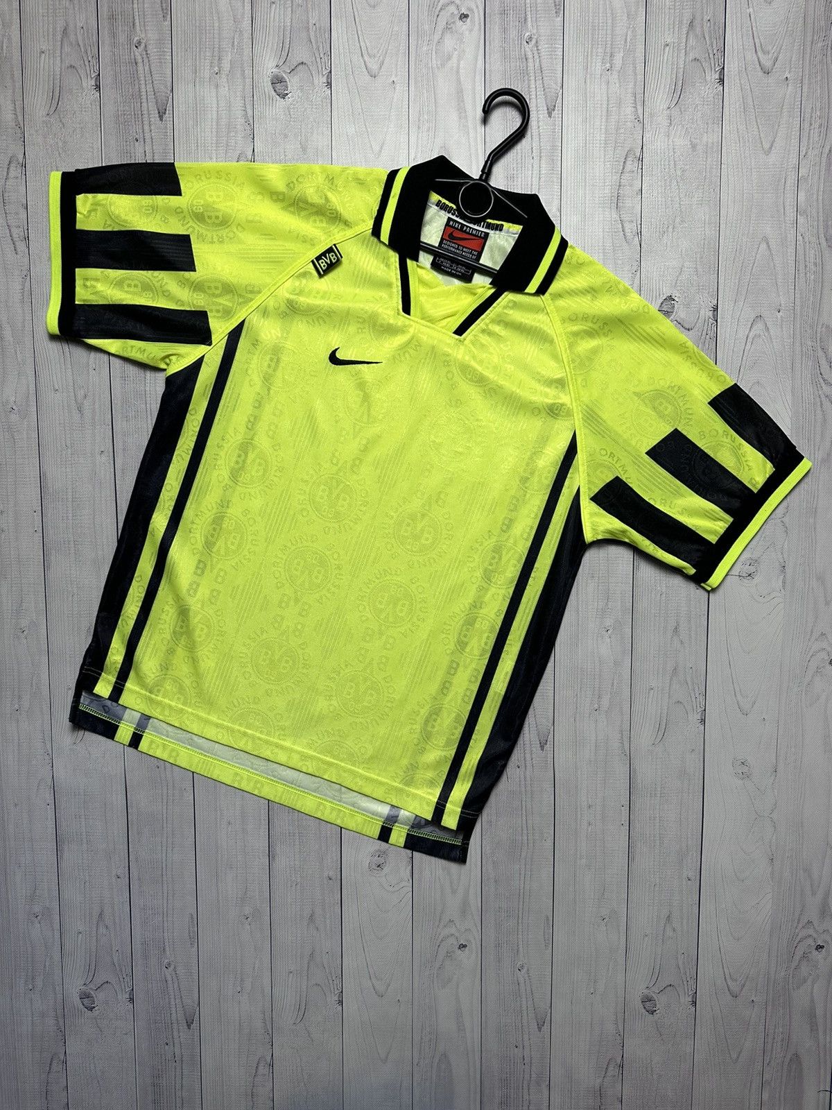 Nike × Vintage Vintage Nike soccer jersey Borussia Dortmund monogram yellow Size US M / EU 48-50 / 2 - 1 Thumbnail