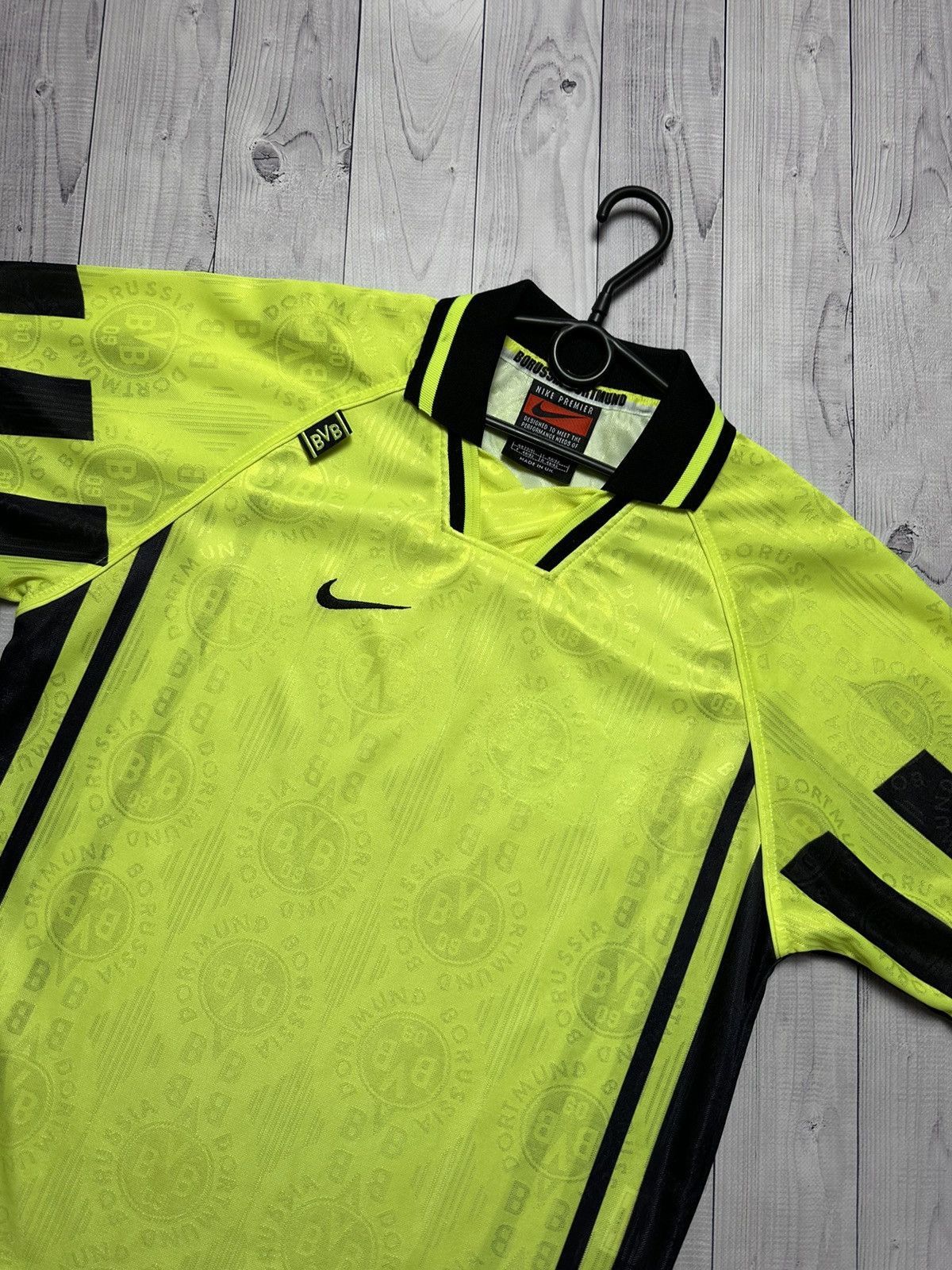 Nike × Vintage Vintage Nike soccer jersey Borussia Dortmund monogram yellow Size US M / EU 48-50 / 2 - 2 Thumbnail