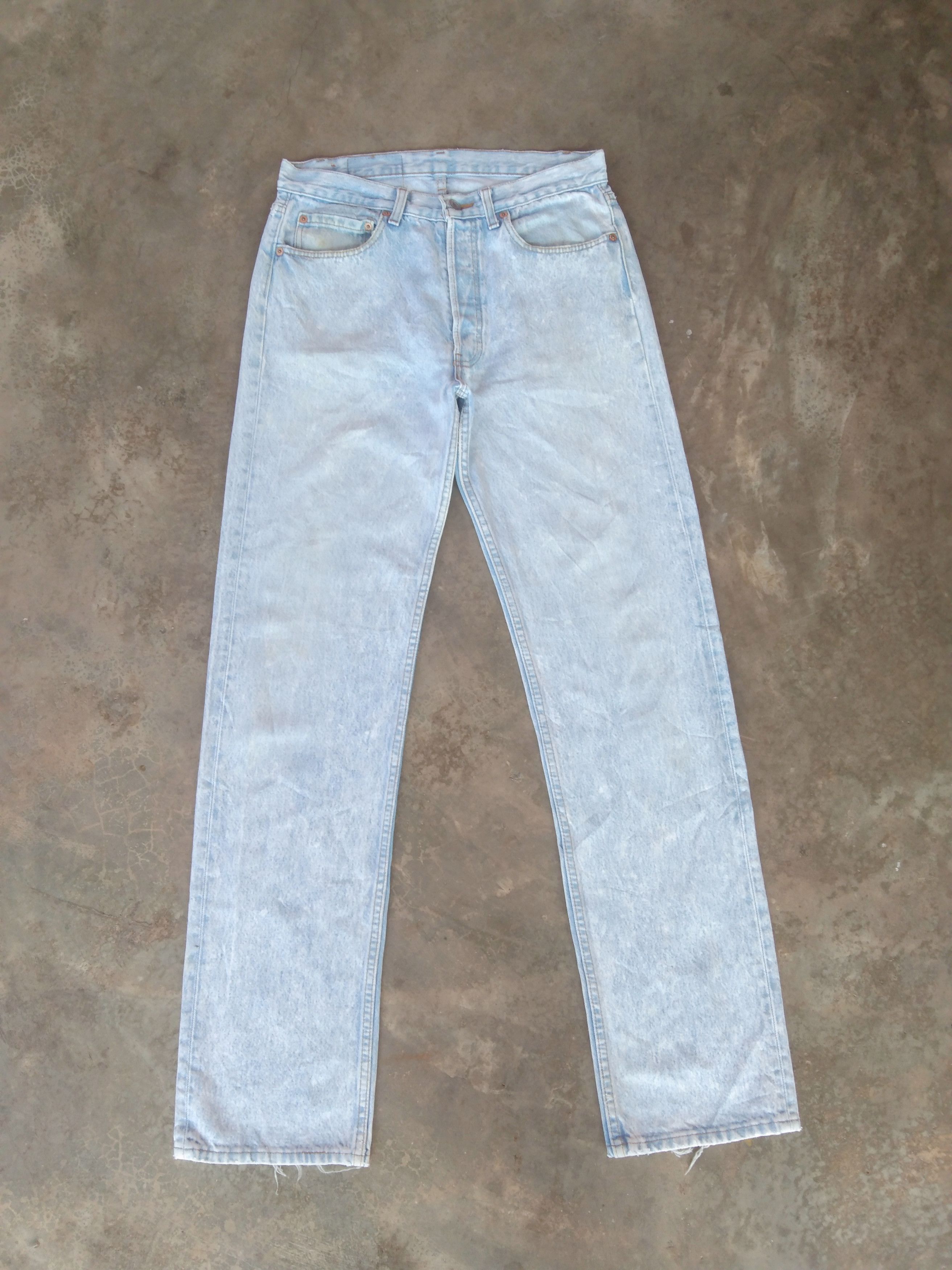 image of Levis x Vintage 80's Vintage Levi's 501 Made In Usa Distressed Jeans 31X34 in Acid Wash Blue, Men's