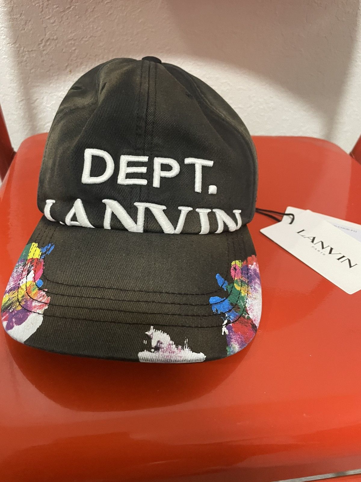 Lanvin Gallery dept x Lanvin bleached pained cap | Grailed