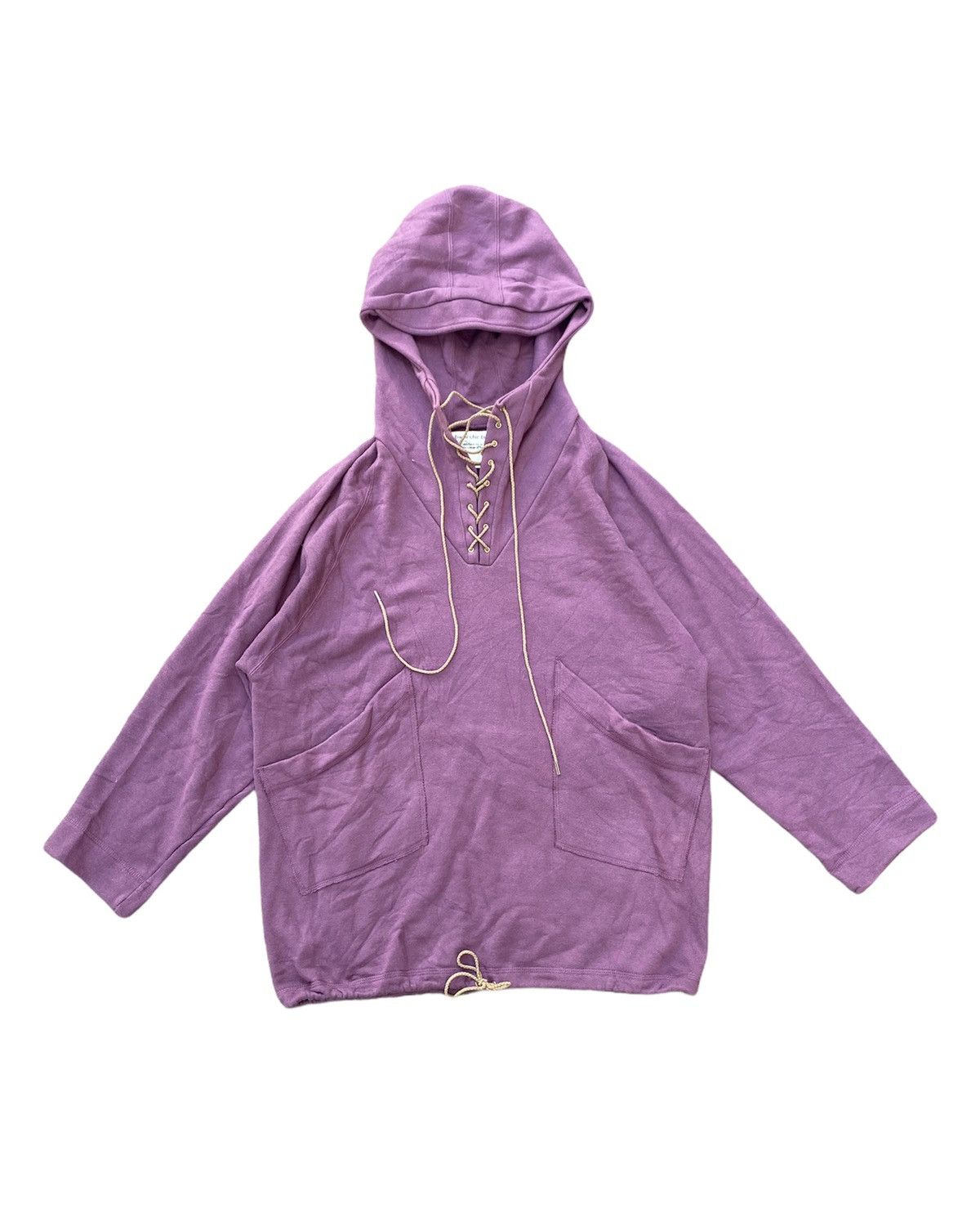 image of Banal Chic Bizarre Japan Hockey Big Pocket Cap Hoodie in Purple Pink, Men's (Size Medium)