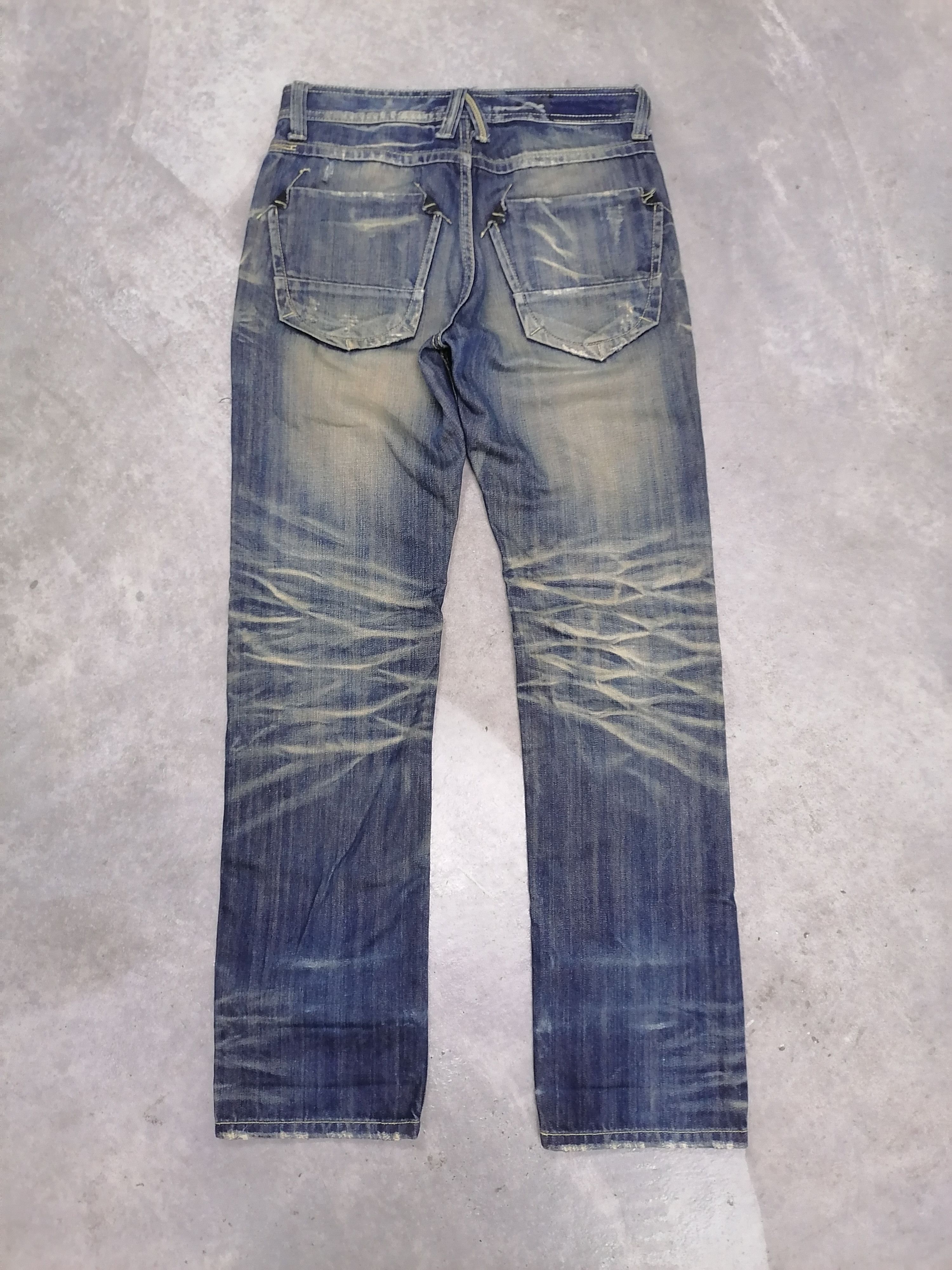 Japanese Brand Sick🔥Trashed Interrogation Rip Distressed Denim Pants⚡⚡⚡ Size US 30 / EU 46 - 7 Thumbnail