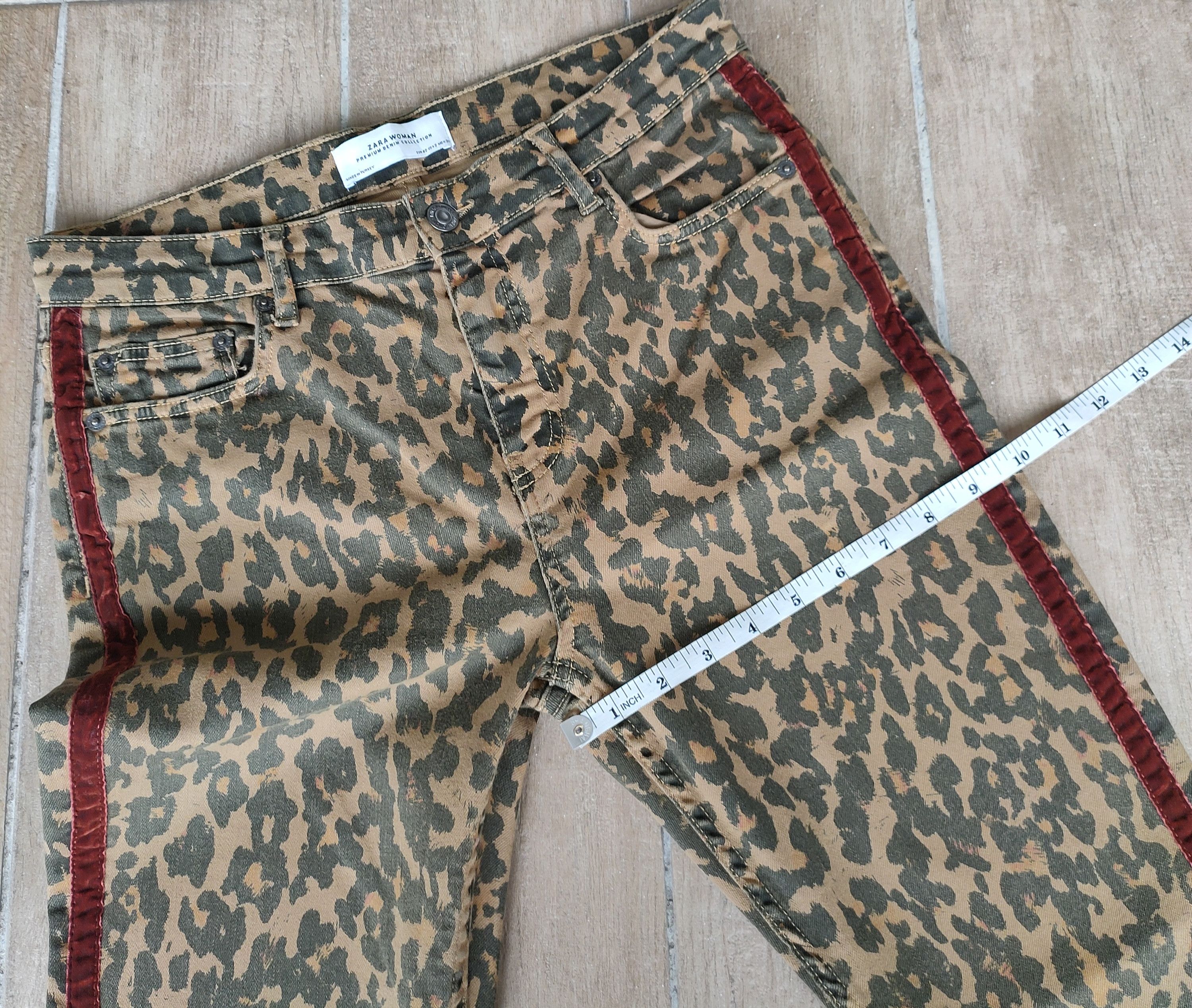 Zara Leopard Print Skinny Jeans Zara Size US 29 - 10 Thumbnail