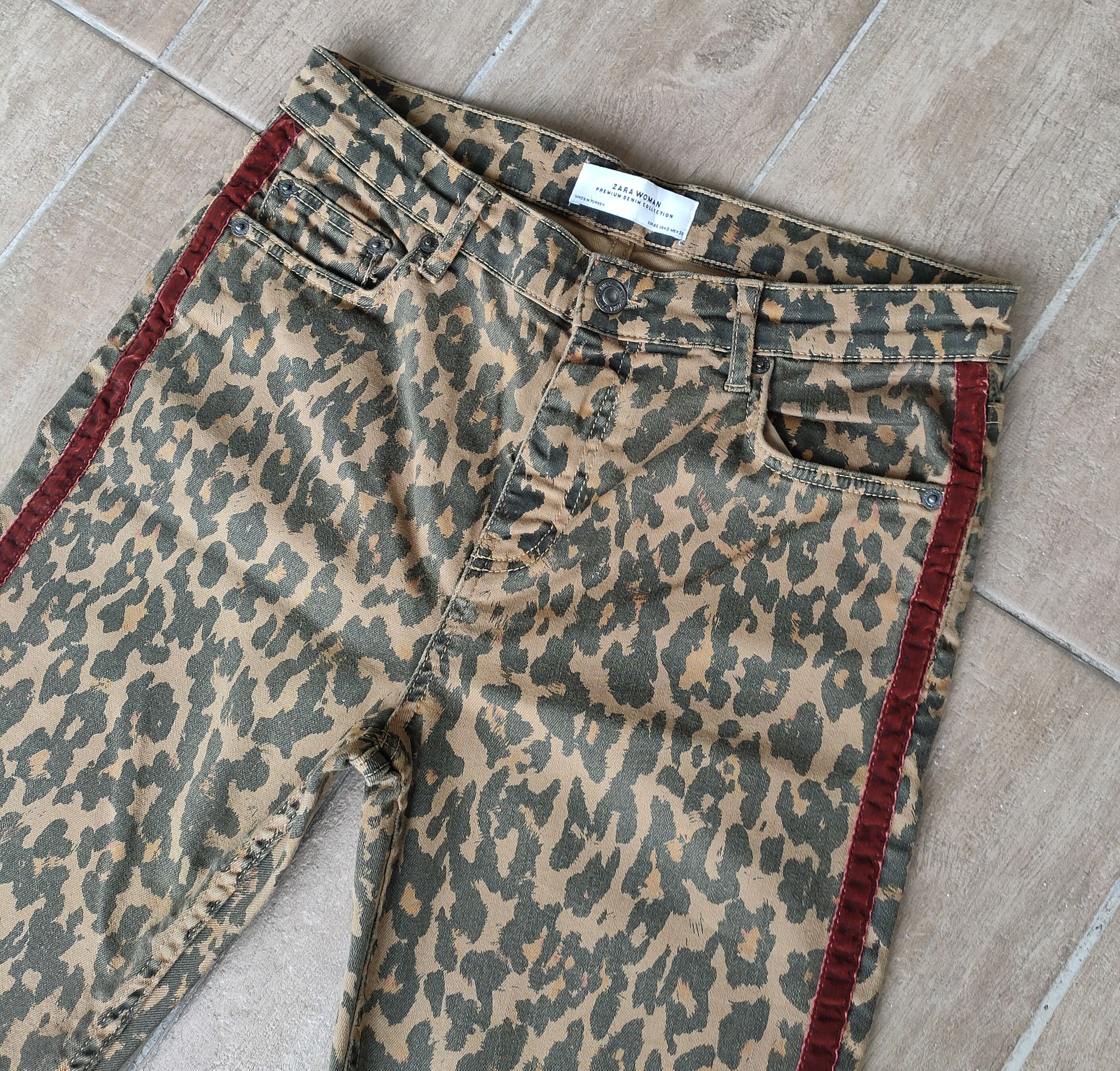 Zara Leopard Print Skinny Jeans Zara Size US 29 - 3 Thumbnail
