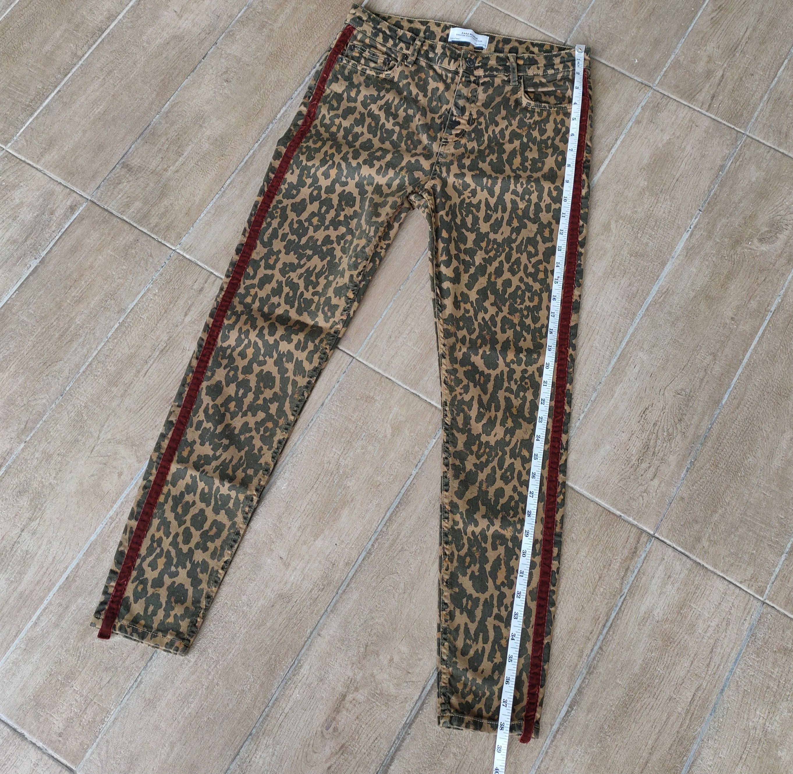 Zara Leopard Print Skinny Jeans Zara Size US 29 - 12 Thumbnail