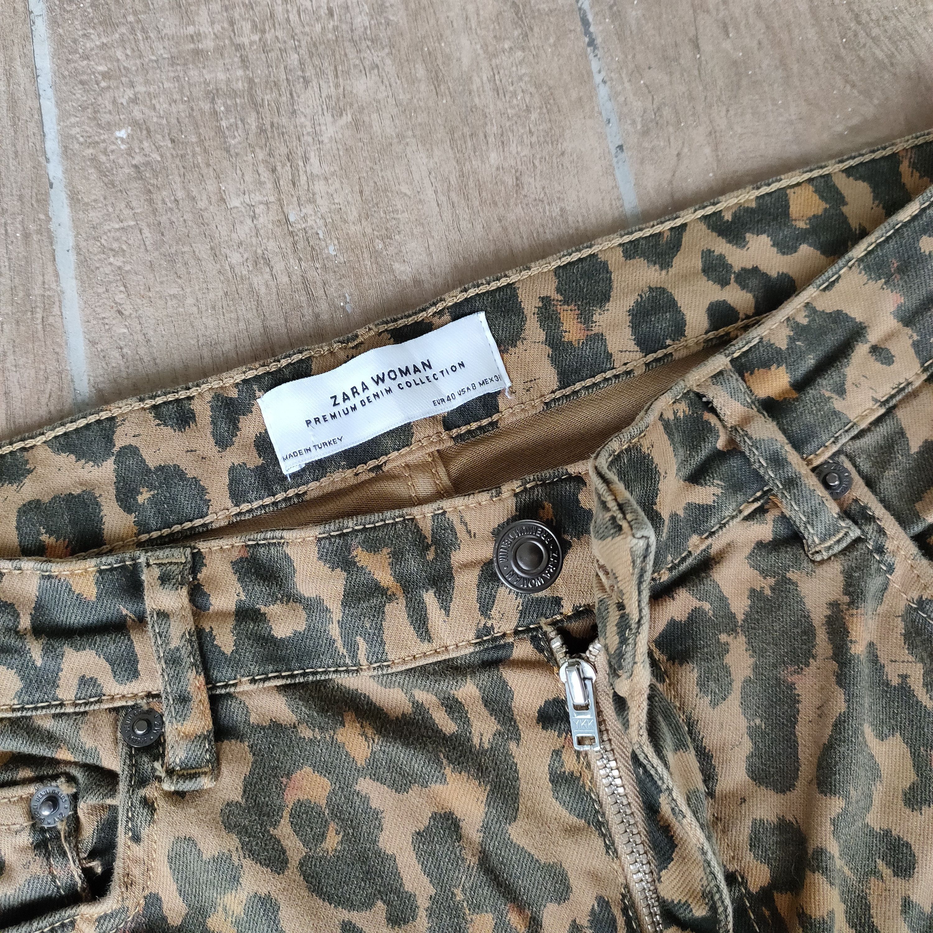 Zara Leopard Print Skinny Jeans Zara Size US 29 - 11 Thumbnail
