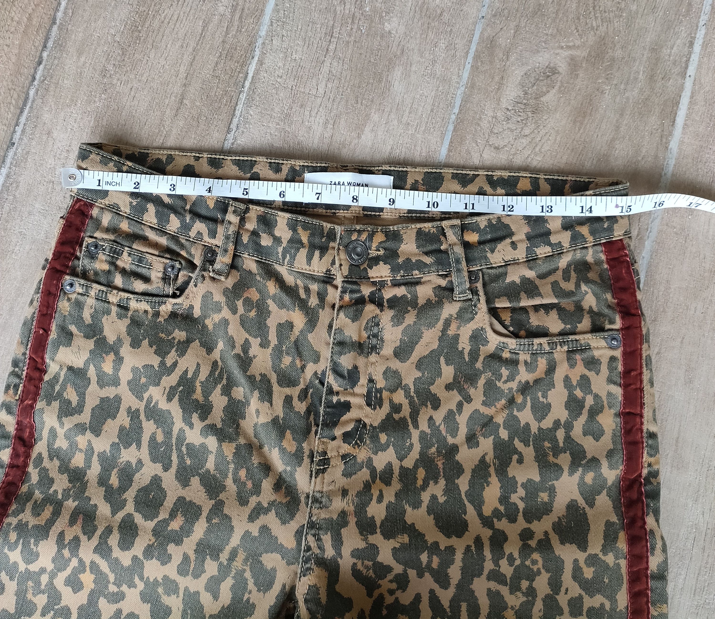 Zara Leopard Print Skinny Jeans Zara Size US 29 - 7 Thumbnail