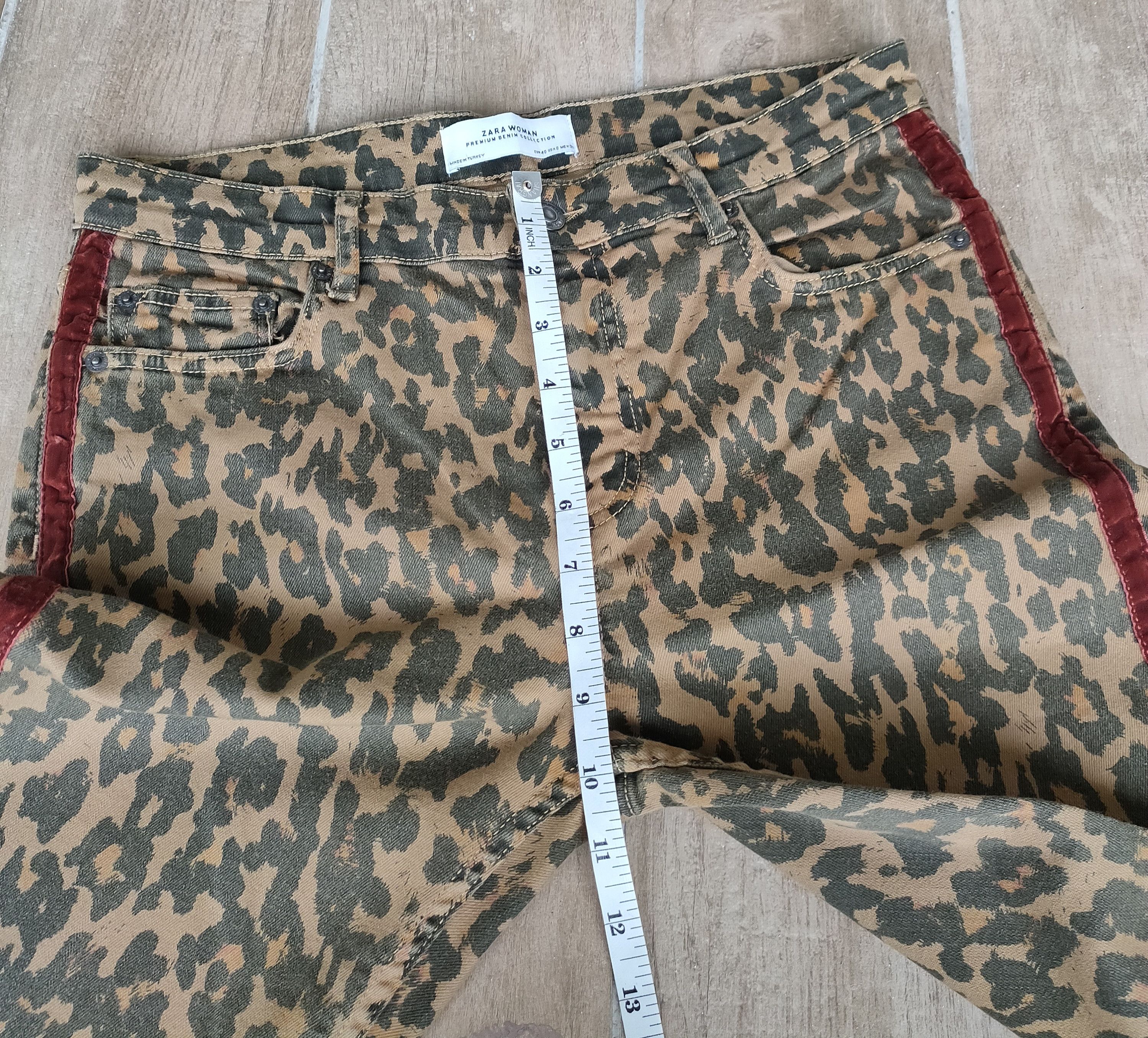 Zara Leopard Print Skinny Jeans Zara Size US 29 - 8 Thumbnail