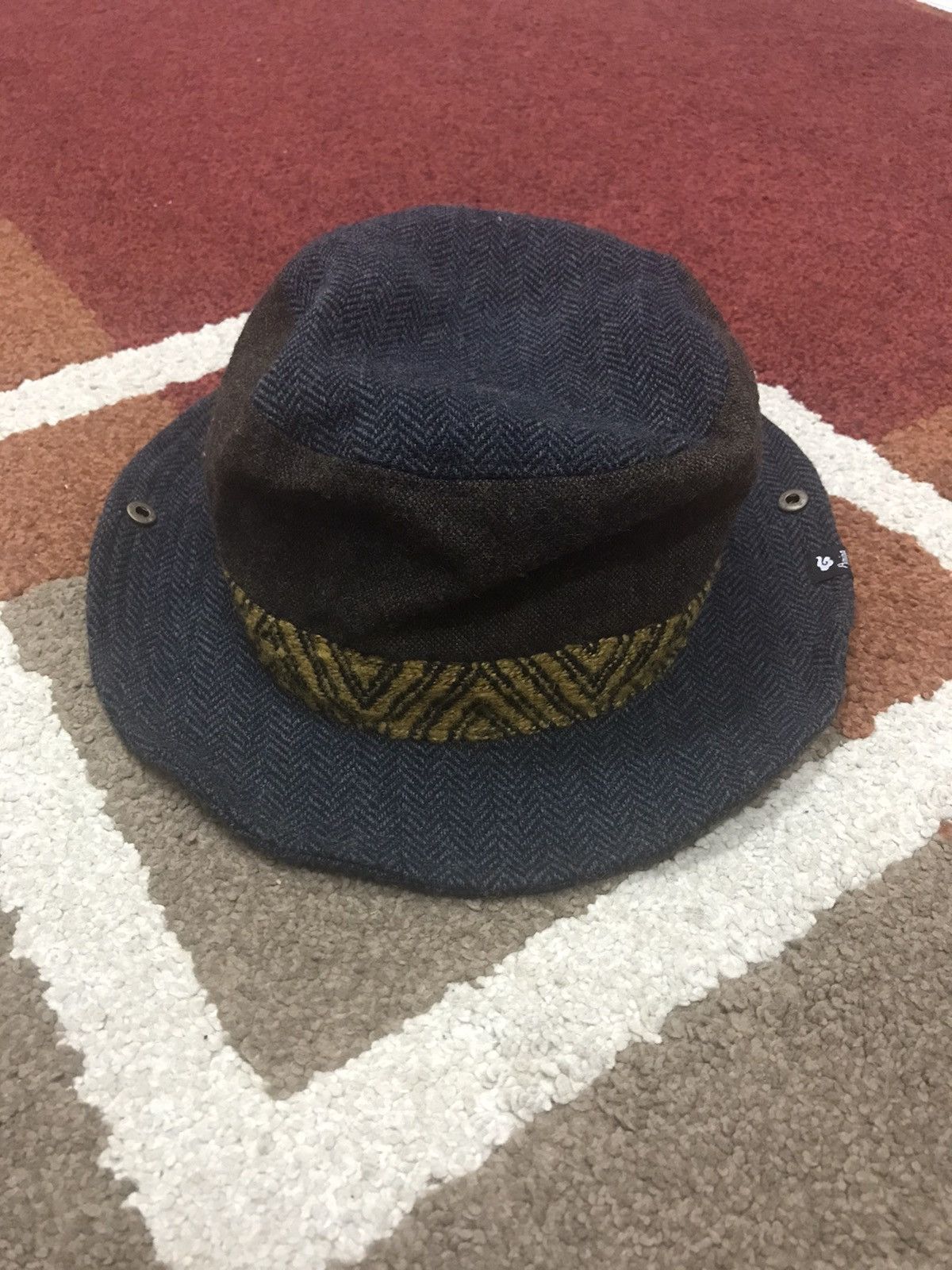 Japanese Brand Very Rare Archival Amina Multi Tones Cross Material Hat Size ONE SIZE - 3 Thumbnail