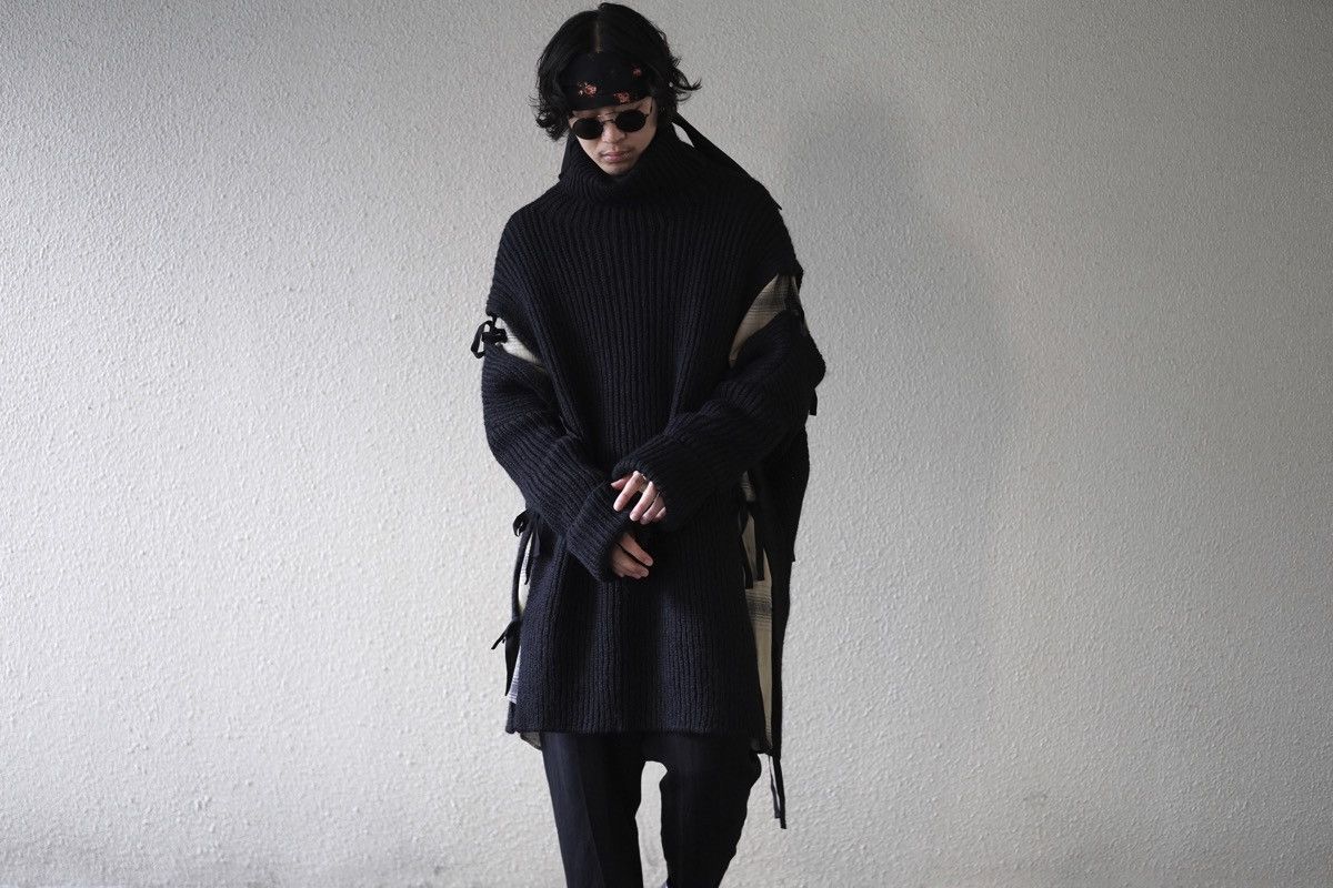 image of Ann Demeulemeester Aw19 Oversize Turtle Neck Sweater in Black, Men's (Size Medium)