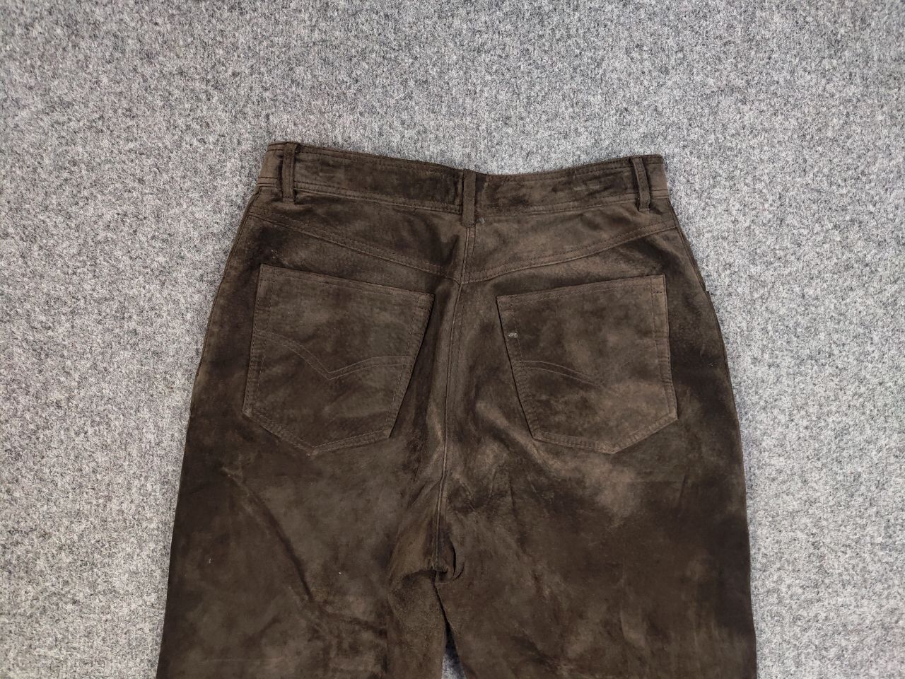 Japanese Brand Vintage 90's Japan dark brown suede leather Women's Pants Size 32" / US 10 / IT 46 - 12 Thumbnail