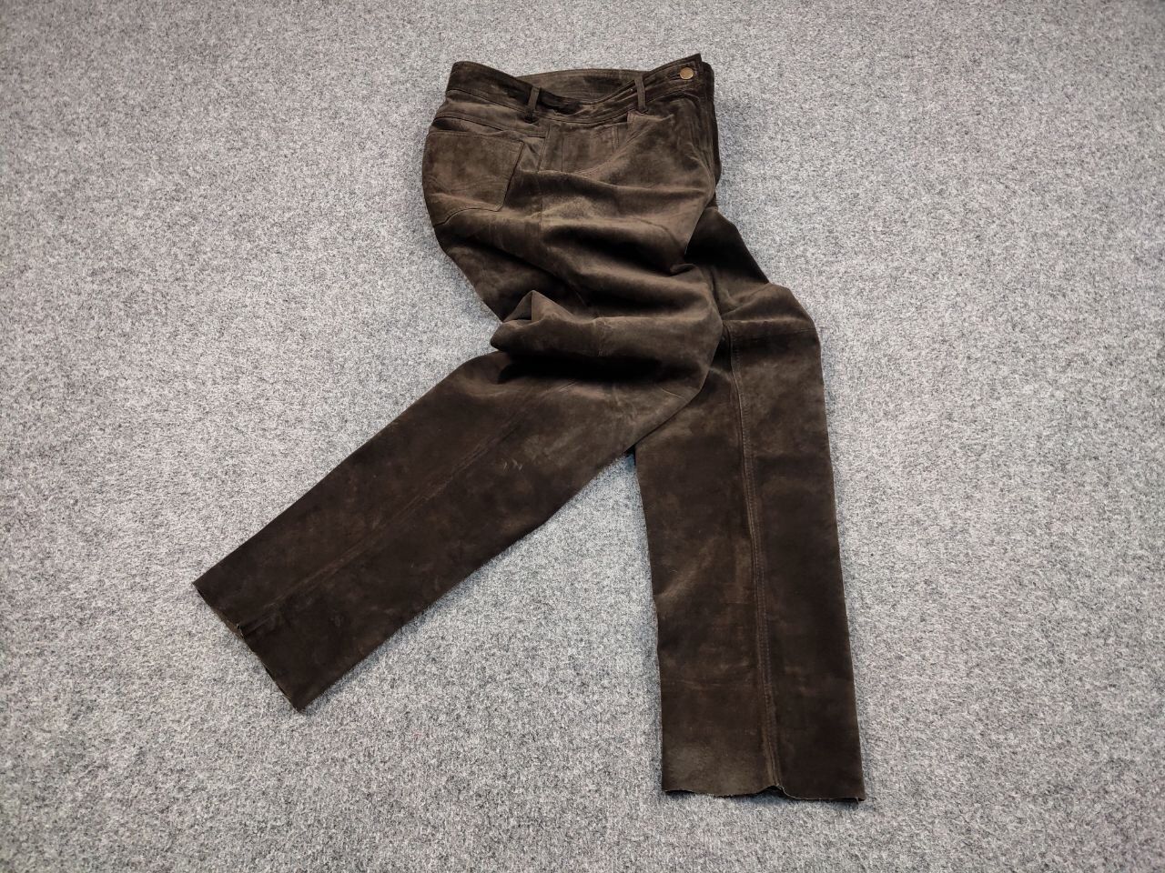 Japanese Brand Vintage 90's Japan dark brown suede leather Women's Pants Size 32" / US 10 / IT 46 - 2 Thumbnail
