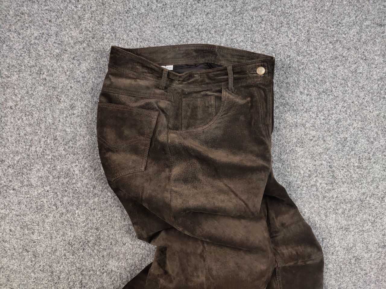 Japanese Brand Vintage 90's Japan dark brown suede leather Women's Pants Size 32" / US 10 / IT 46 - 3 Thumbnail