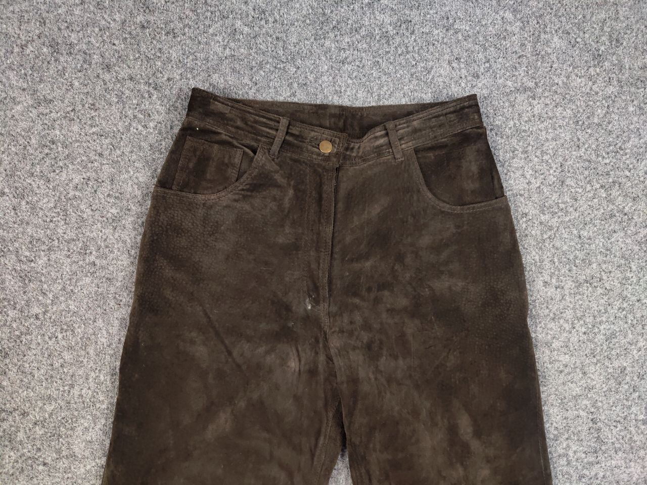 Japanese Brand Vintage 90's Japan dark brown suede leather Women's Pants Size 32" / US 10 / IT 46 - 6 Thumbnail