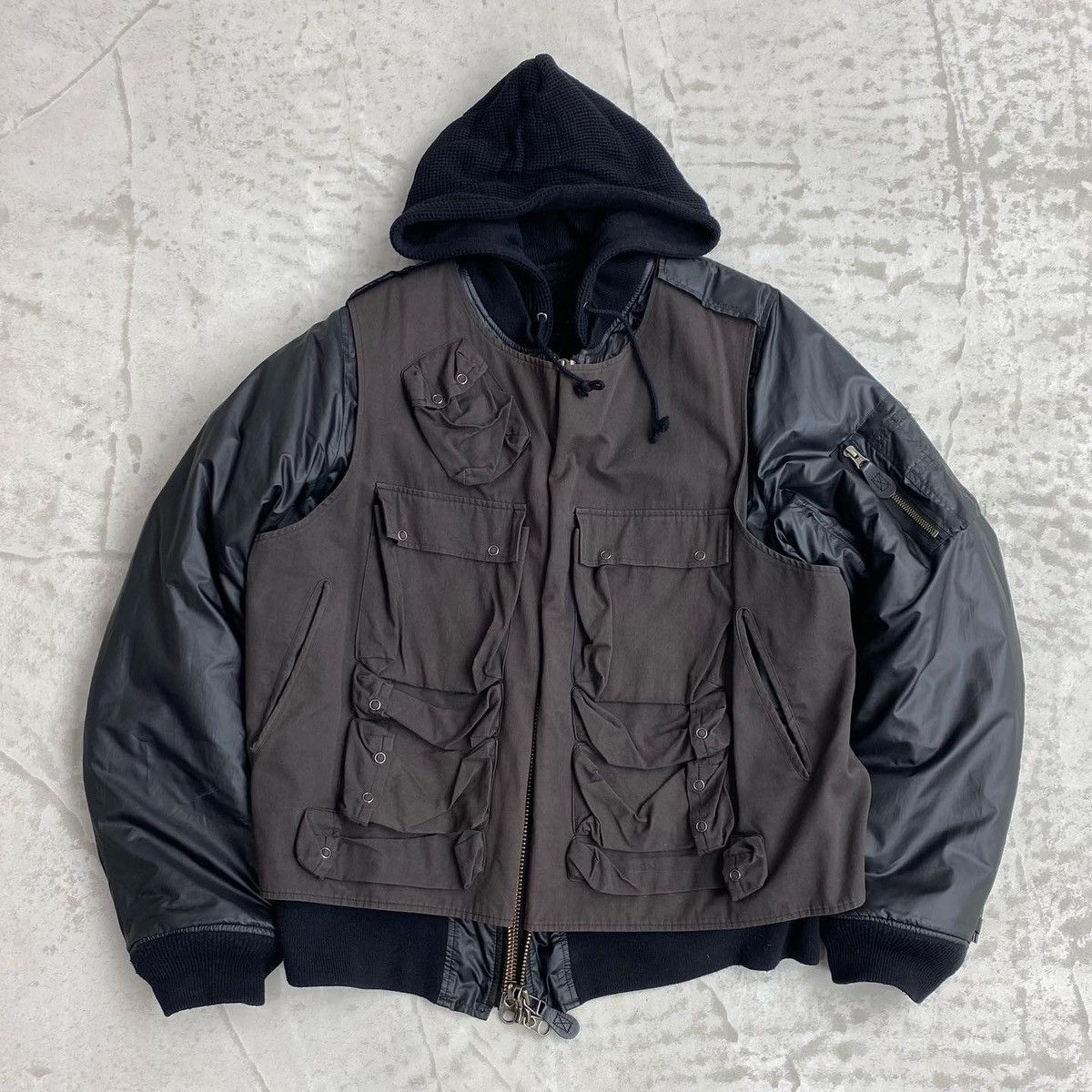 image of Undercover x Vandalize Cargo Bomber Jacket (Black), Men's (Size Large)