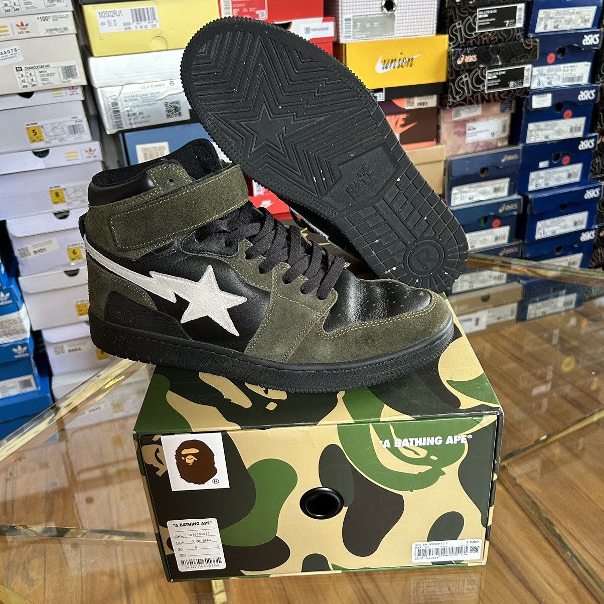 Bape 2021 SPRiNG SUMMER BLOCKSTA Hi DARK GREY OLiVE GREEN BAPESTA Size US 10 / EU 43 - 2 Thumbnail