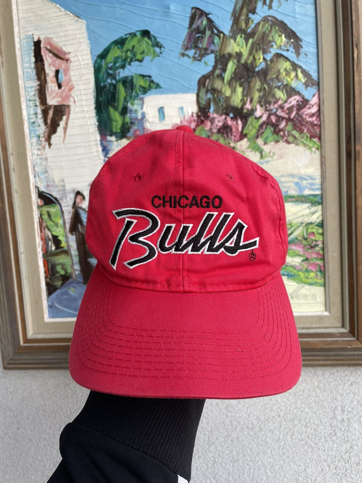 Vintage 90s NBA Chicago Bulls Spell Out Snapback Hat Rare