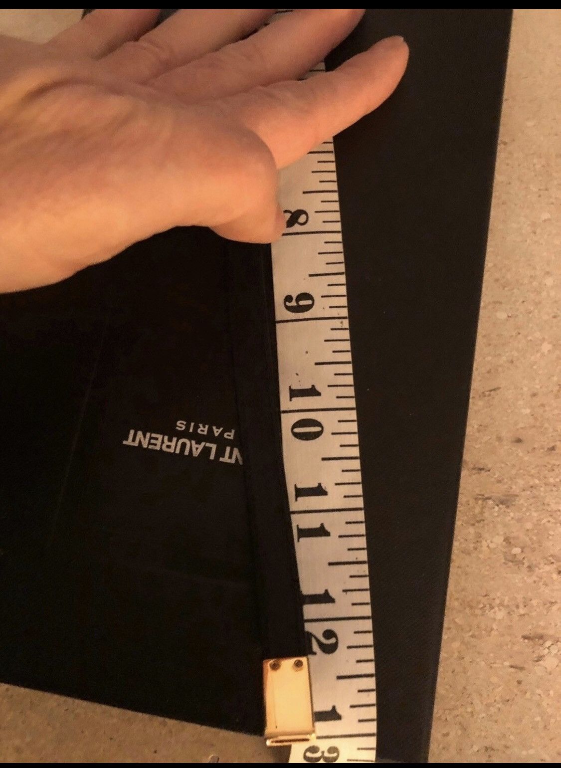 Hedi Slimane × Saint Laurent Paris Double Leather + Studded gold plated small Unisex New $790 Size ONE SIZE - 6 Thumbnail