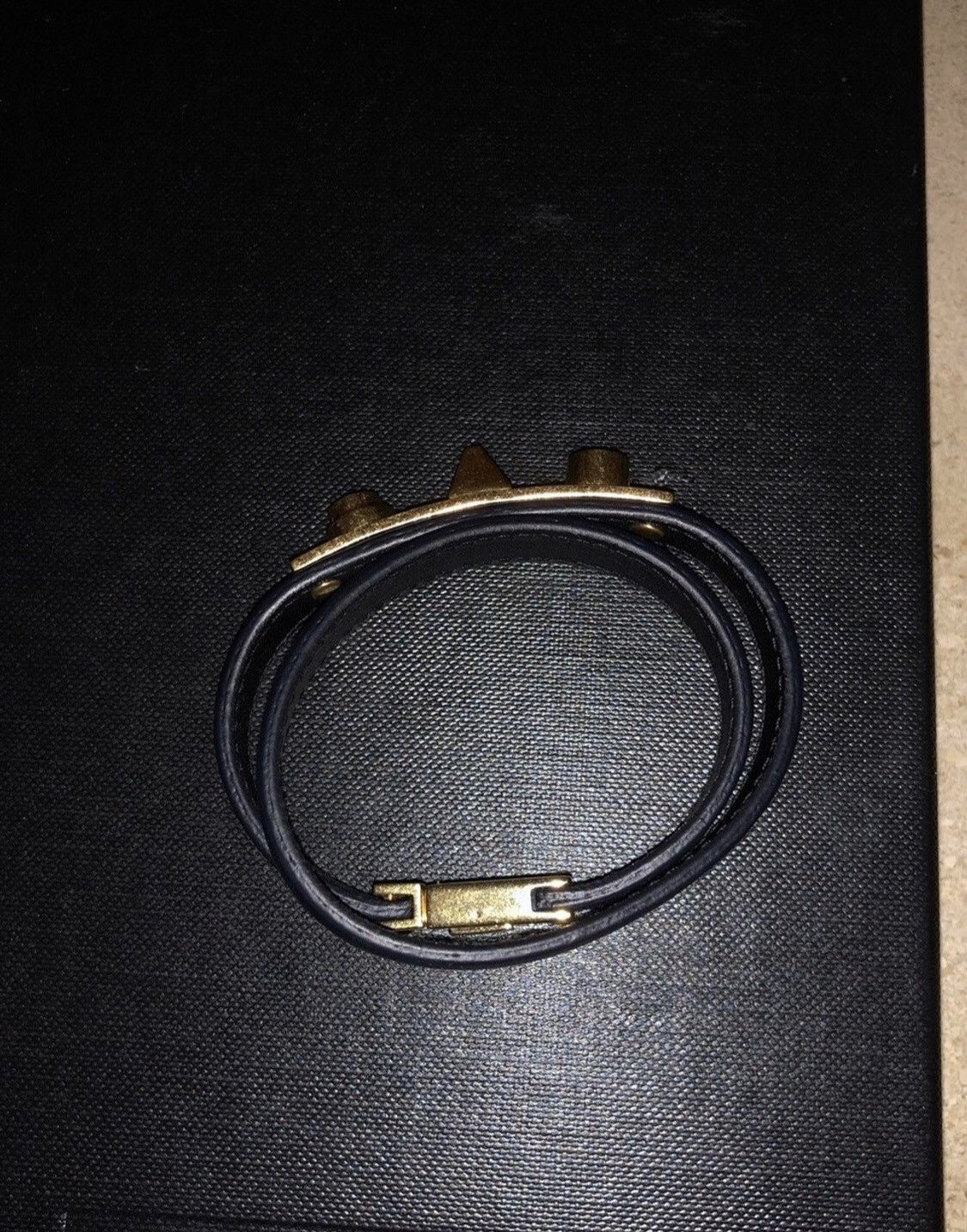 Hedi Slimane × Saint Laurent Paris Double Leather + Studded gold plated small Unisex New $790 Size ONE SIZE - 4 Thumbnail