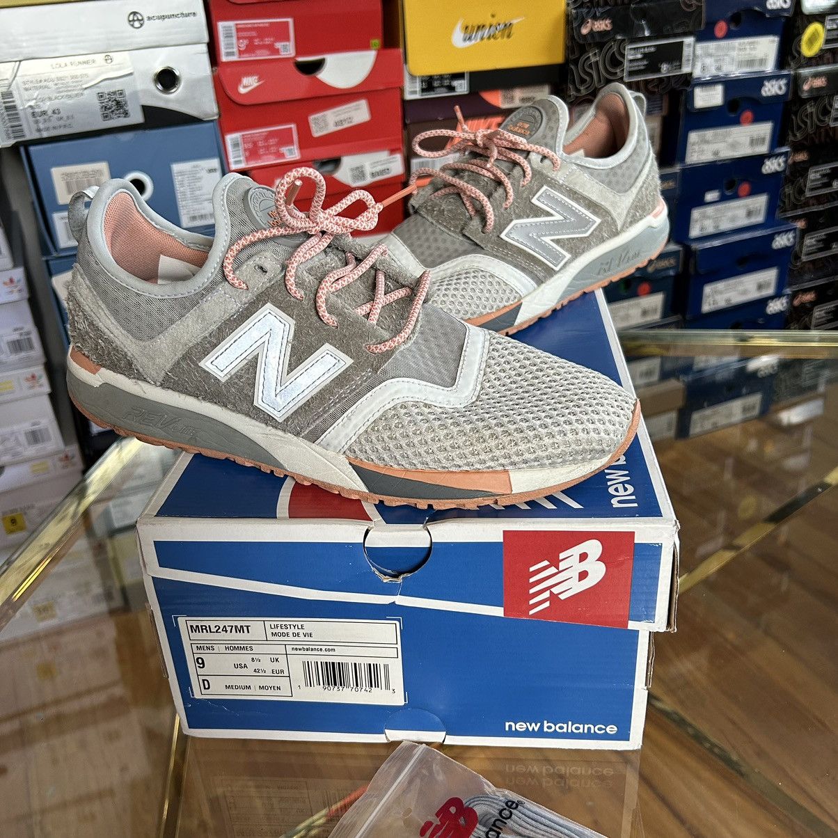 Japanese Brand MRL247MT NEW BALANCE TOKYO RAT LiGHT GREY BRiGHT PiNK MANGO Size US 9 / EU 42 - 2 Thumbnail