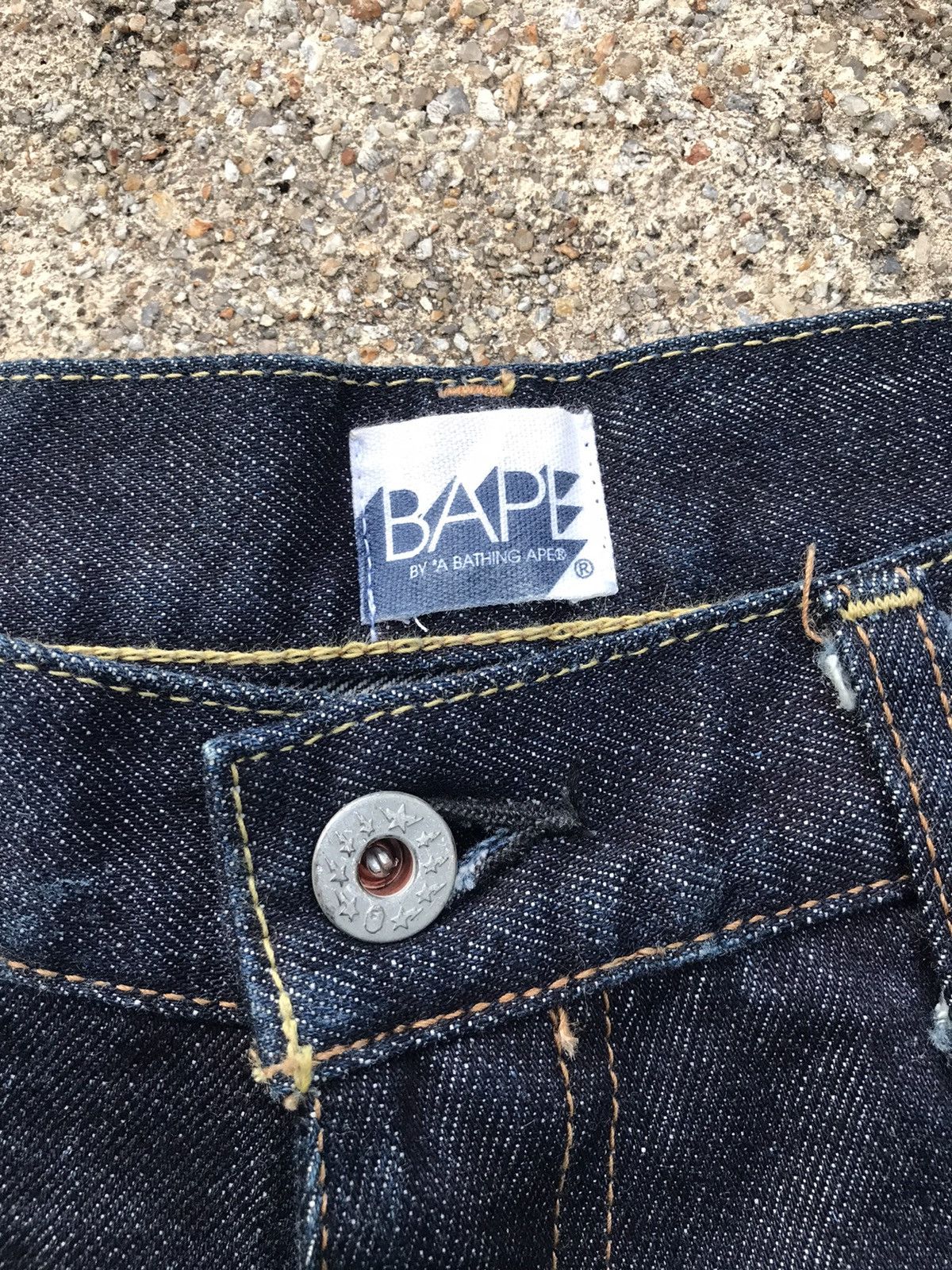 Bape Bape A Bathing Ape Big Logo Embroidered Denim Size US 36 / EU 52 - 5 Thumbnail