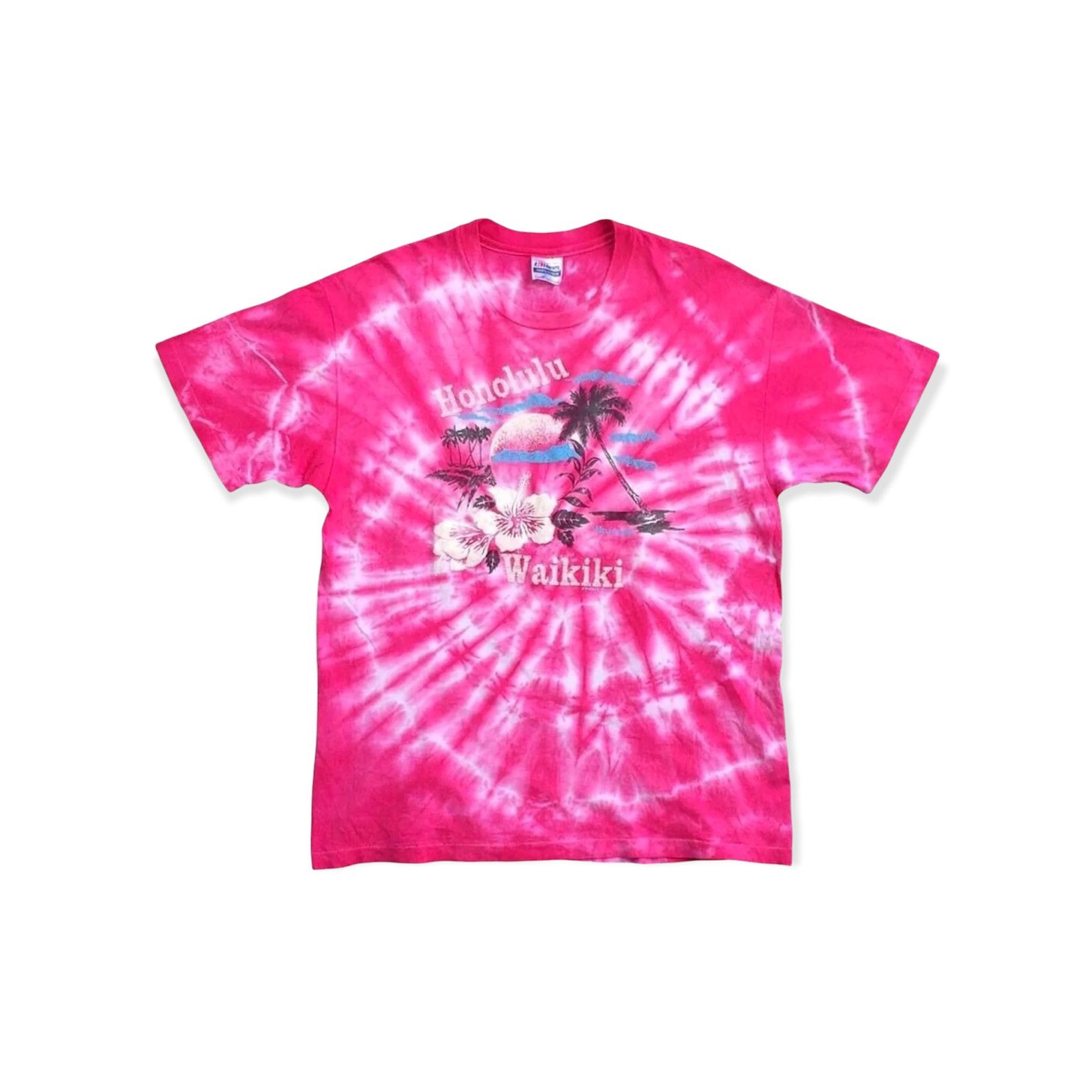 Image of Aloha Wear x Hanes Vintage Honolulu Waikiki Hawaii Tie Dye Tees Made In Usa, Men's (Size XL)