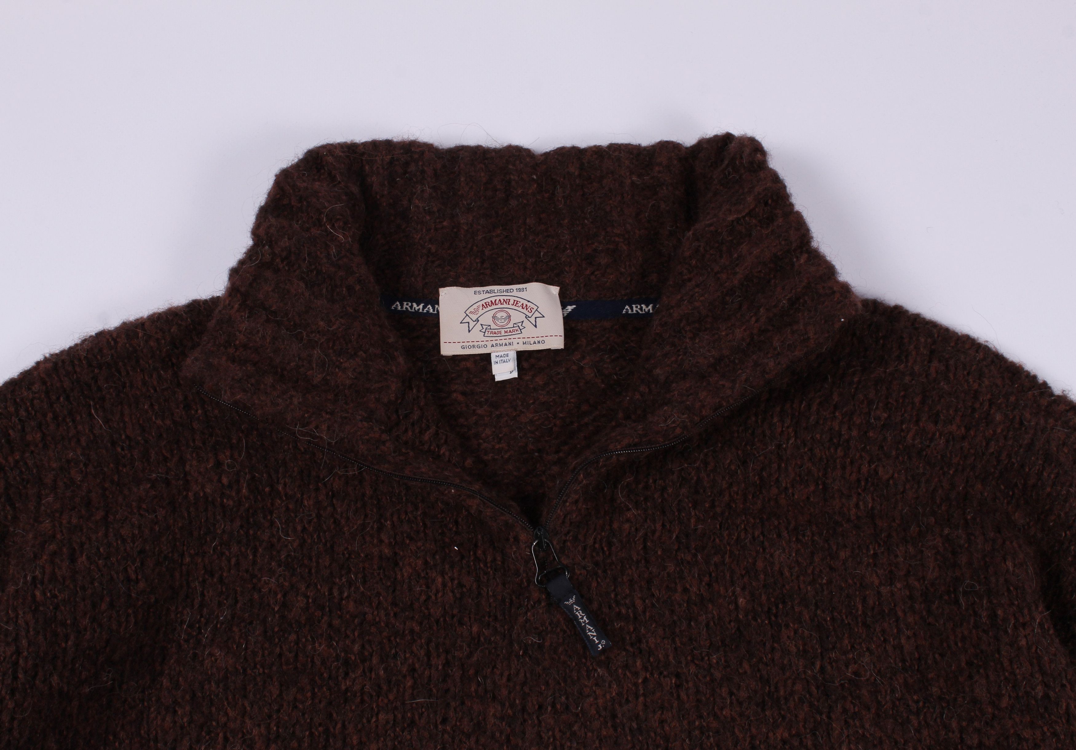 Armani × Giorgio Armani 90's Armani Jeans Alpaca Lana Wool Sweater Size US XXL / EU 58 / 5 - 6 Thumbnail