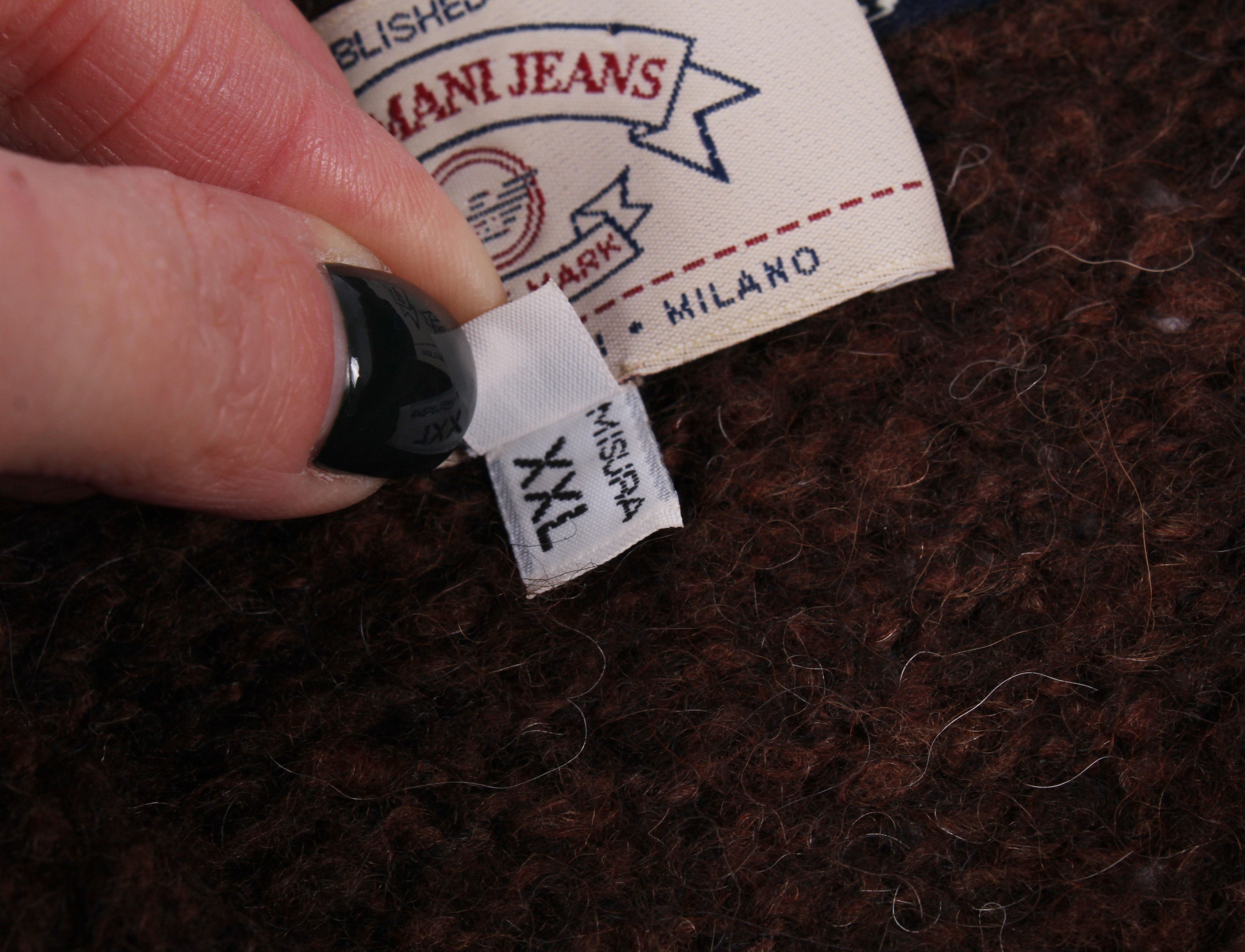 Armani × Giorgio Armani 90's Armani Jeans Alpaca Lana Wool Sweater Size US XXL / EU 58 / 5 - 5 Thumbnail