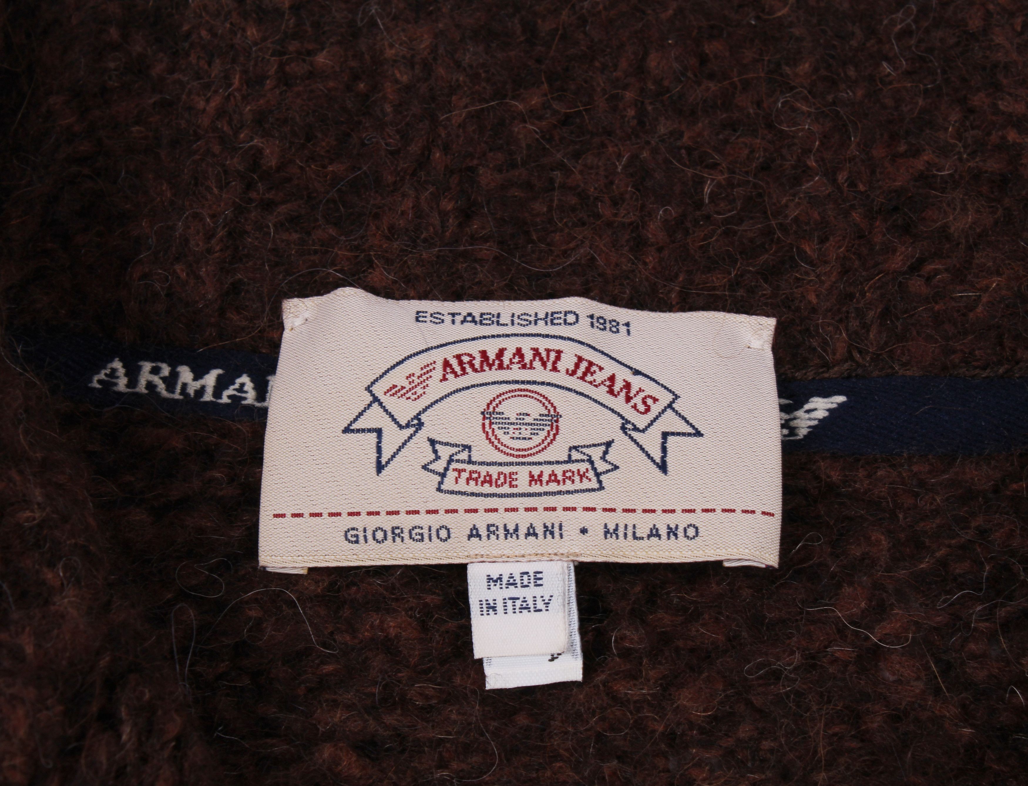 Armani × Giorgio Armani 90's Armani Jeans Alpaca Lana Wool Sweater Size US XXL / EU 58 / 5 - 4 Thumbnail