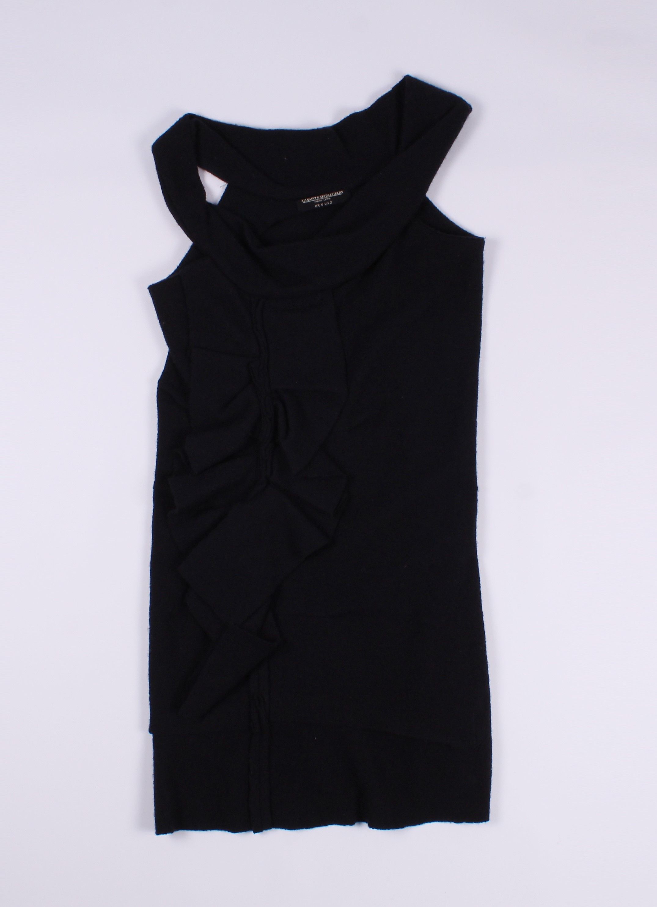 Allsaints AllSaints Wool Decorated Navy Mini Dress Size XS / US 0-2 / IT 36-38 - 4 Thumbnail