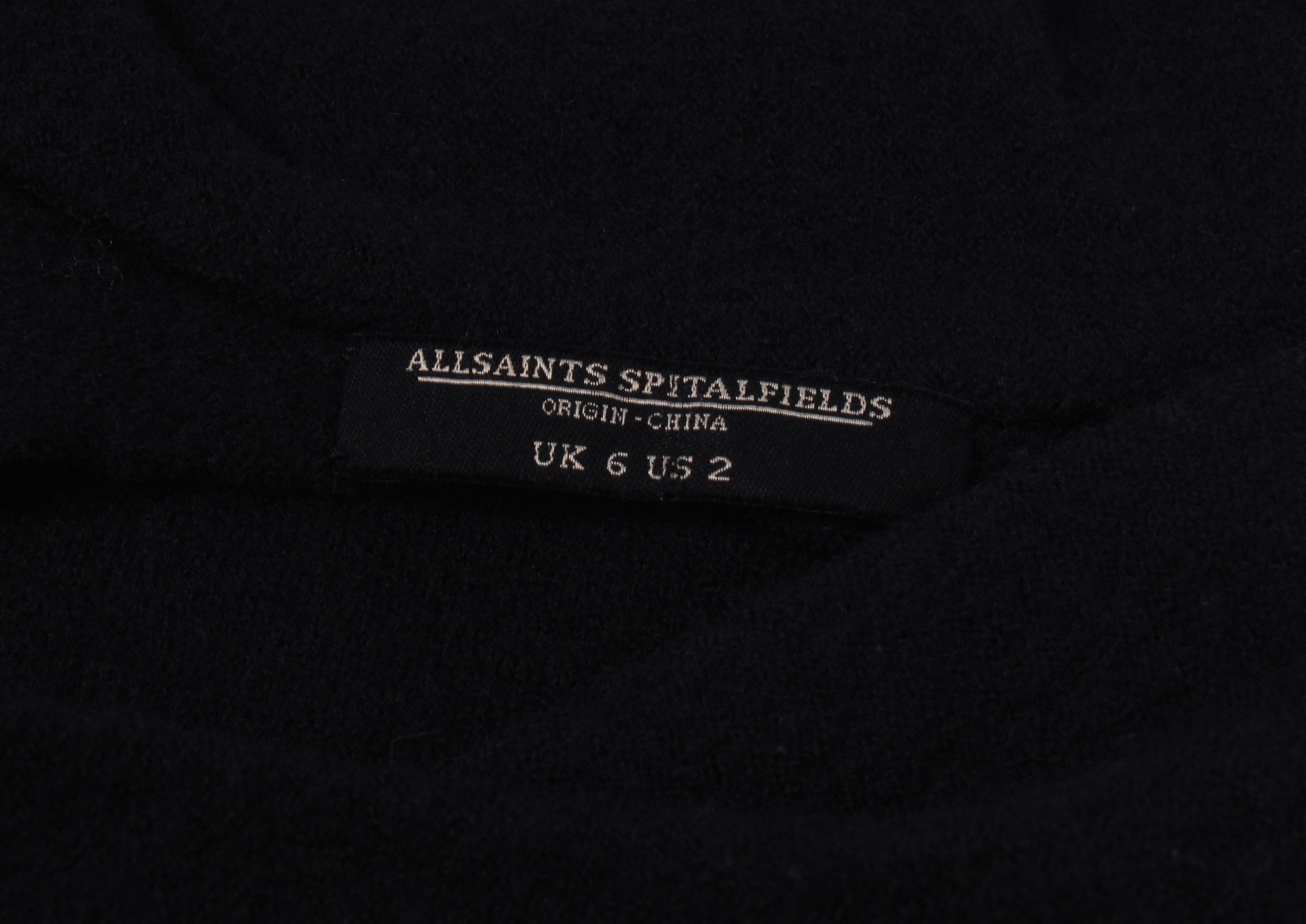 Allsaints AllSaints Wool Decorated Navy Mini Dress Size XS / US 0-2 / IT 36-38 - 6 Thumbnail