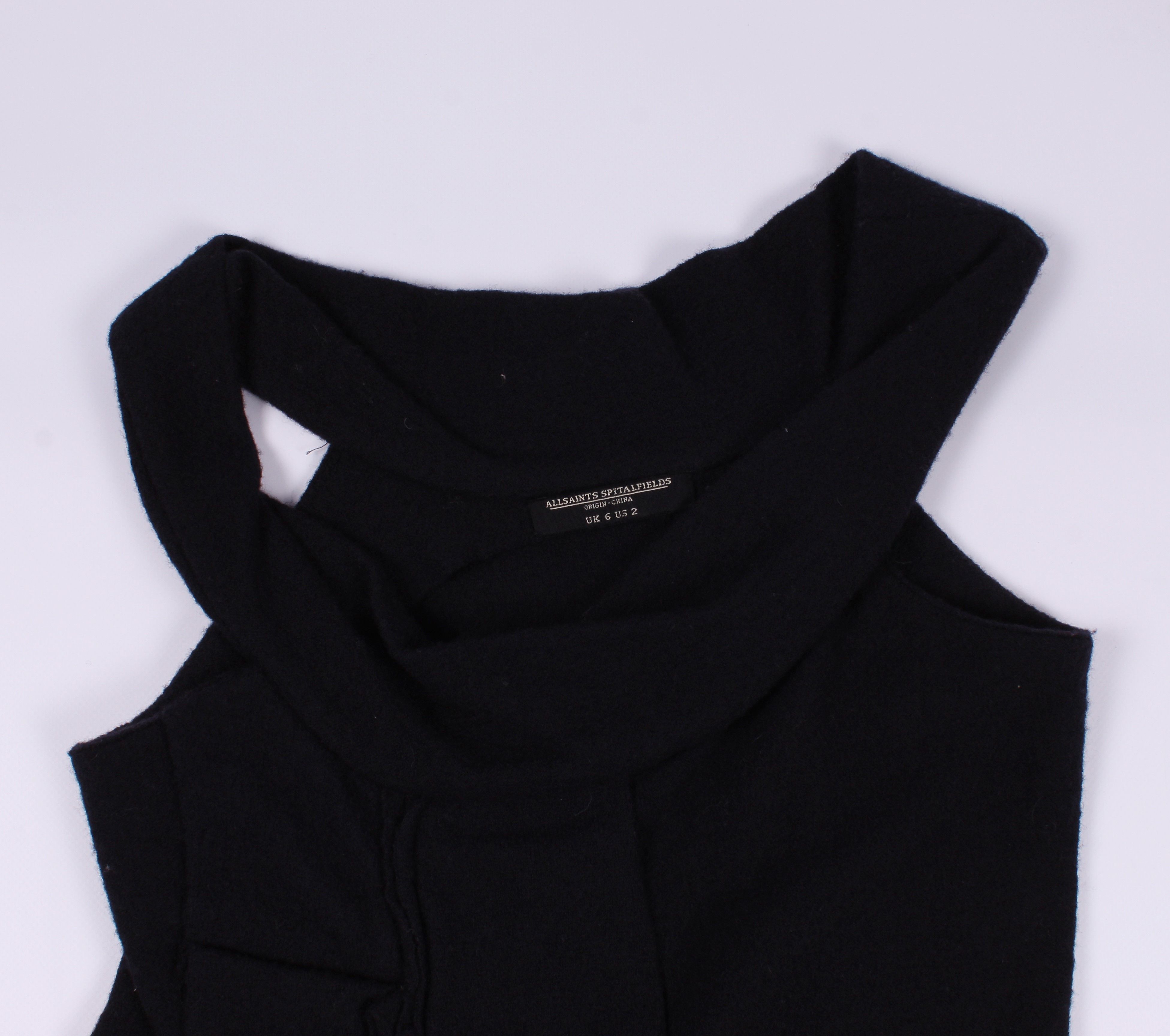 Allsaints AllSaints Wool Decorated Navy Mini Dress Size XS / US 0-2 / IT 36-38 - 5 Thumbnail