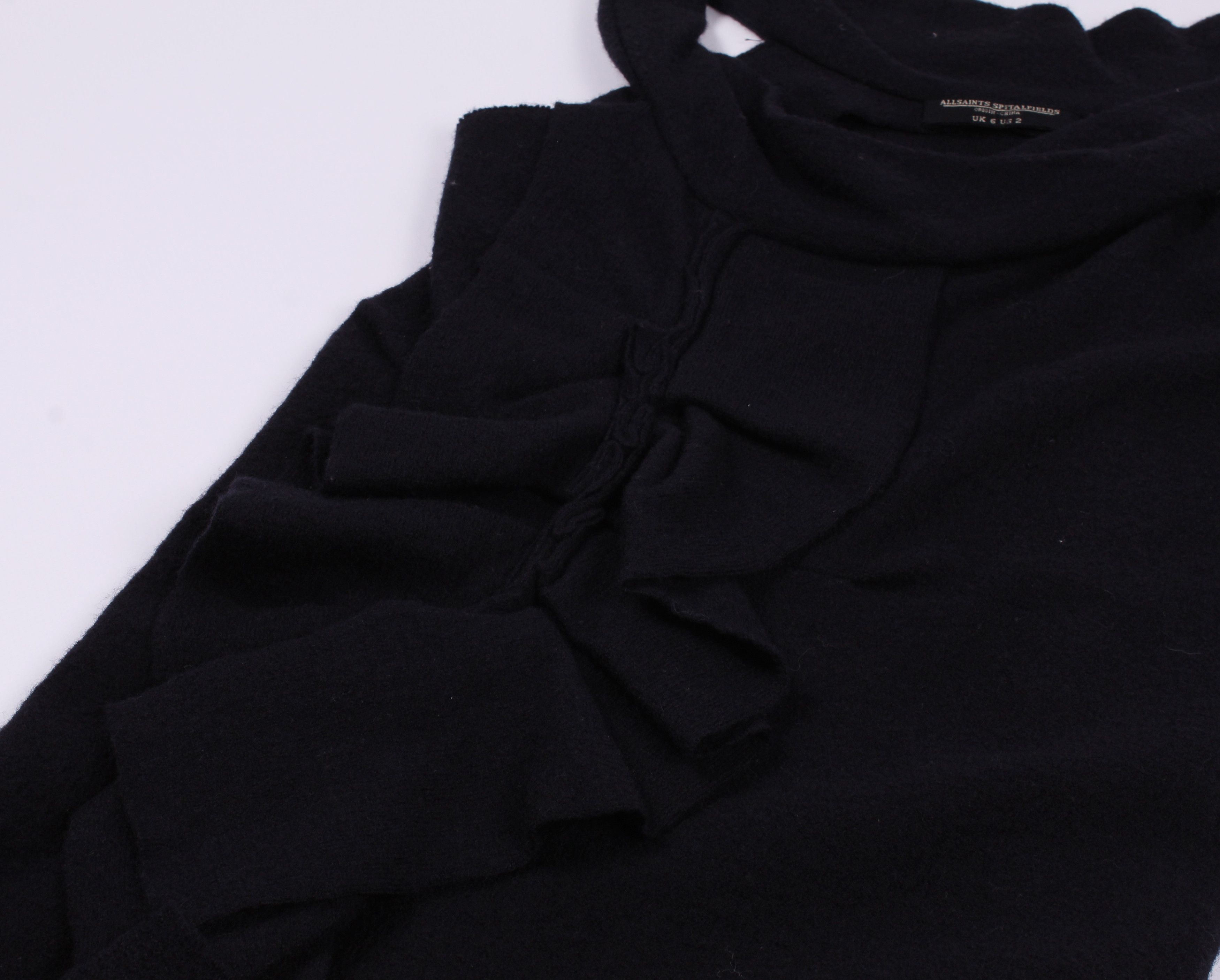 Allsaints AllSaints Wool Decorated Navy Mini Dress Size XS / US 0-2 / IT 36-38 - 7 Thumbnail