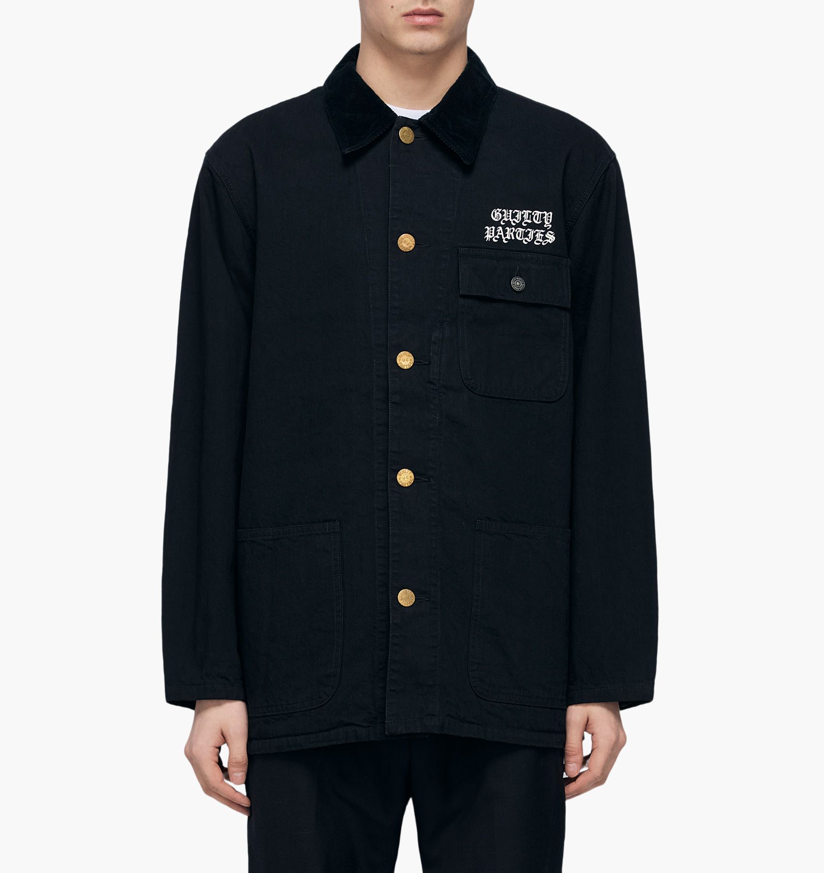image of Wacko Maria Coverall A Jacket (Type 2) - Black Denim, Men's (Size Medium)