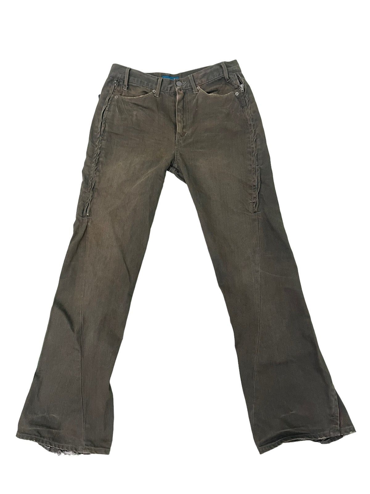 Japanese Brand Flare Jeans Rage Blue Multizipped Faded Boot Cut 3🟦0 Size US 30 / EU 46 - 13 Thumbnail