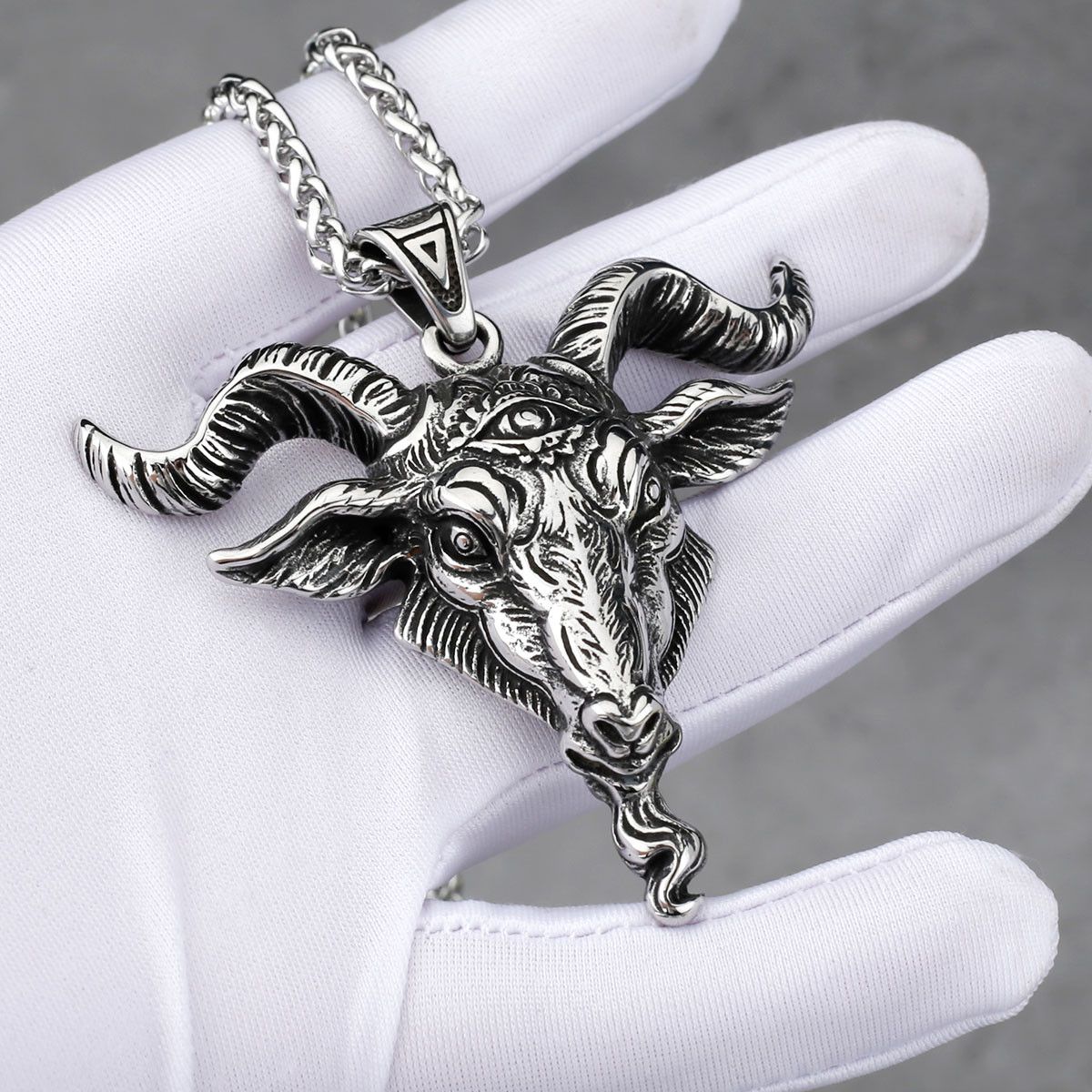Cuban Link Chain Stainless Steel Viking Lucifer Necklace | Grailed