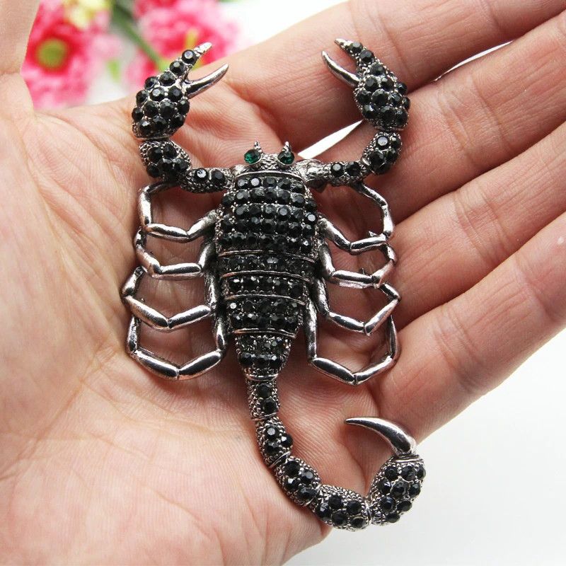 Vintage Retro Scorpion Rhinestone Brooch Pin Size ONE SIZE - 1 Thumbnail