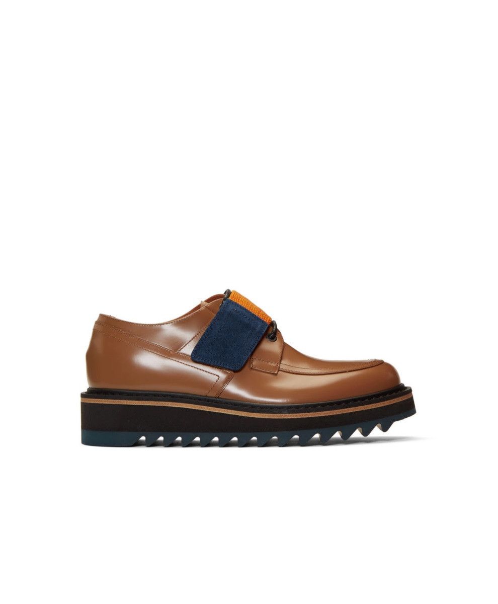image of Dries Van Noten Strap Lace-Up Derby Shoes in Beige, Men's (Size 11)