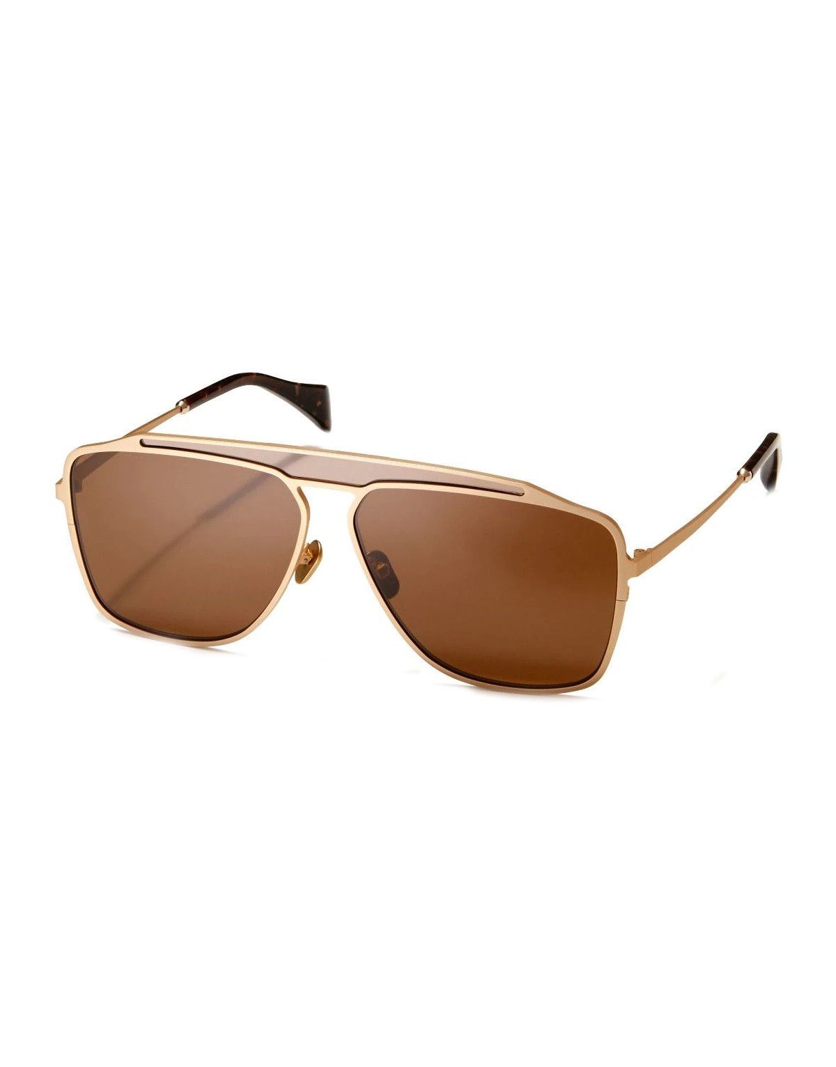 Yohji Yamamoto Yohji Yamamoto YY7040 Aviator Sunglasses - Matte Gold. Size ONE SIZE - 2 Thumbnail