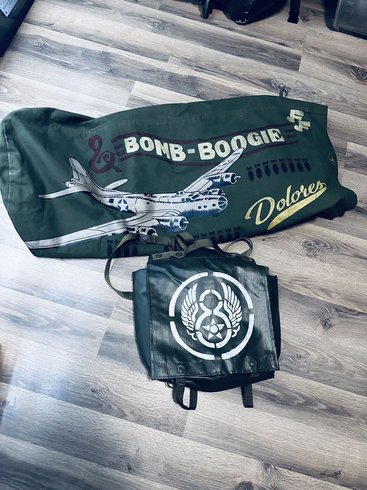 World War 8th AAF Duffle Bag Custom Art Work B-17 Pilot