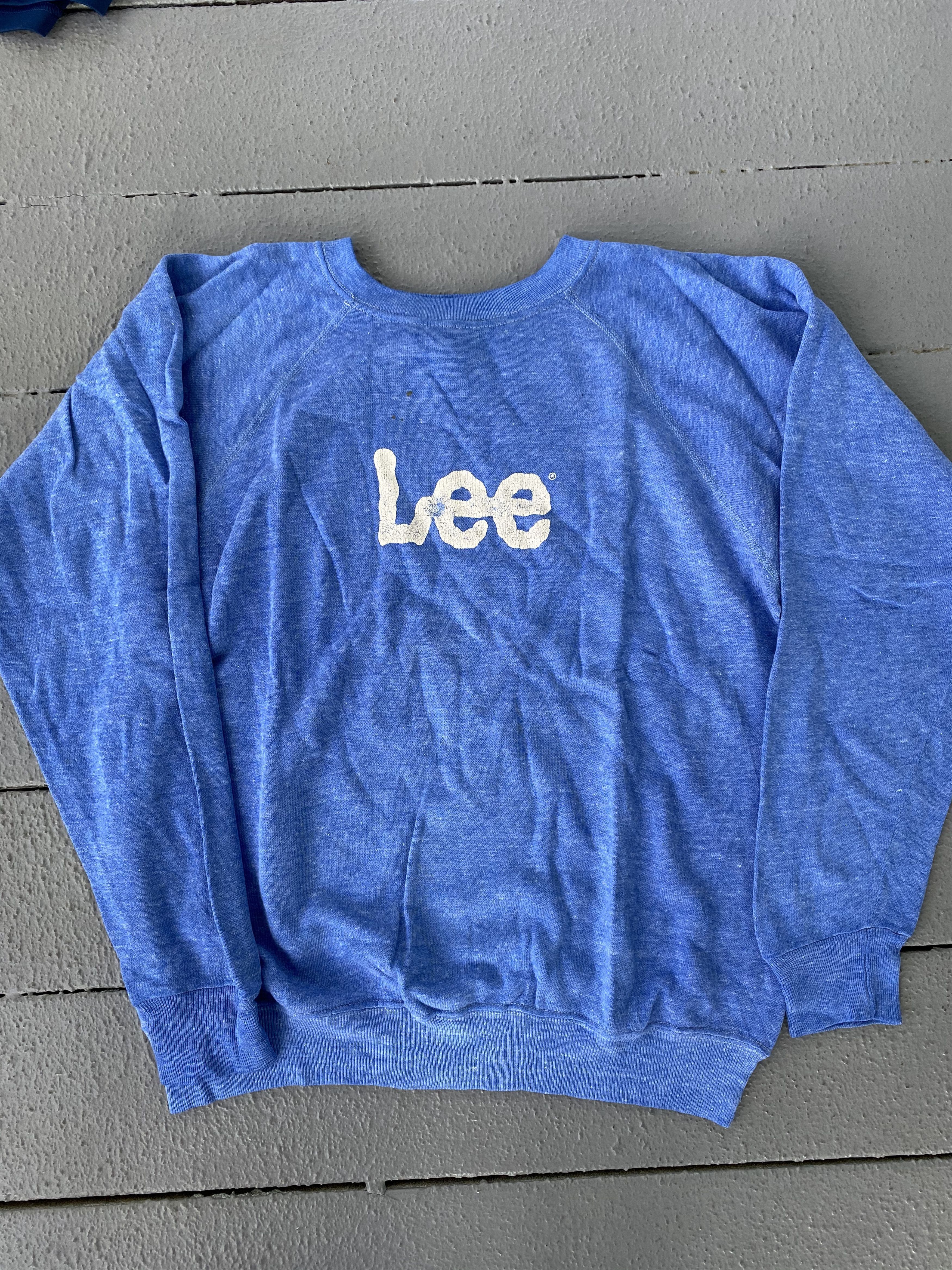 Lee × Vintage 1980s Lee Classic Logo Workwear Crewneck Sweatshirt Travis Size US M / EU 48-50 / 2 - 1 Thumbnail