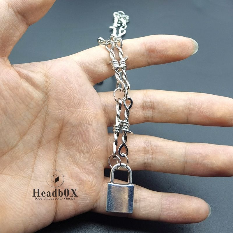 Jewelry Lock Barbed Wire Choker Necklace Size ONE SIZE - 2 Thumbnail