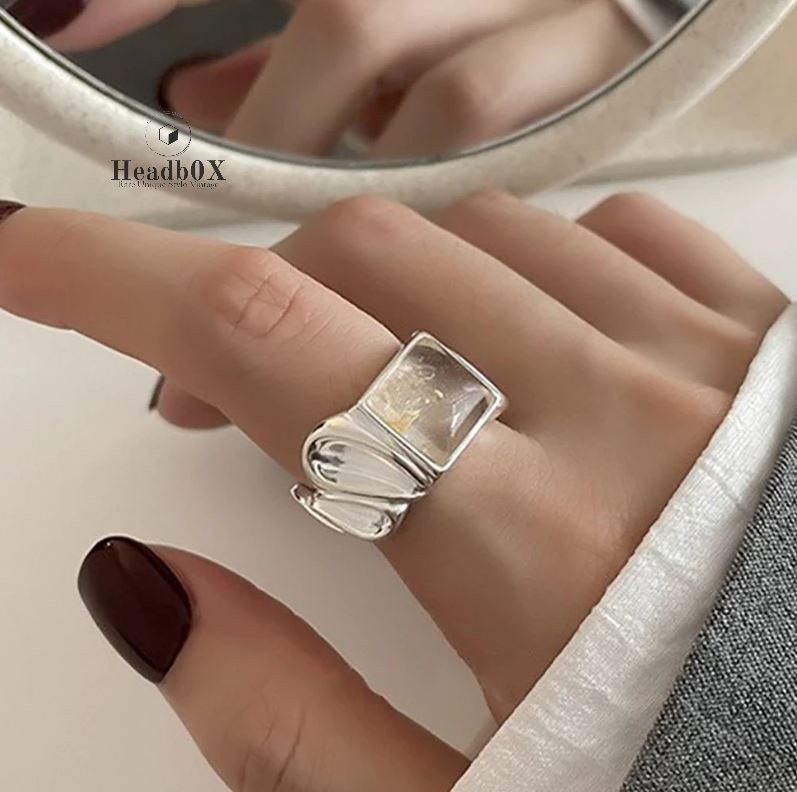 Jewelry Combo 2pcs Simple Irregular Geometric Handmade Ring Size ONE SIZE - 3 Thumbnail