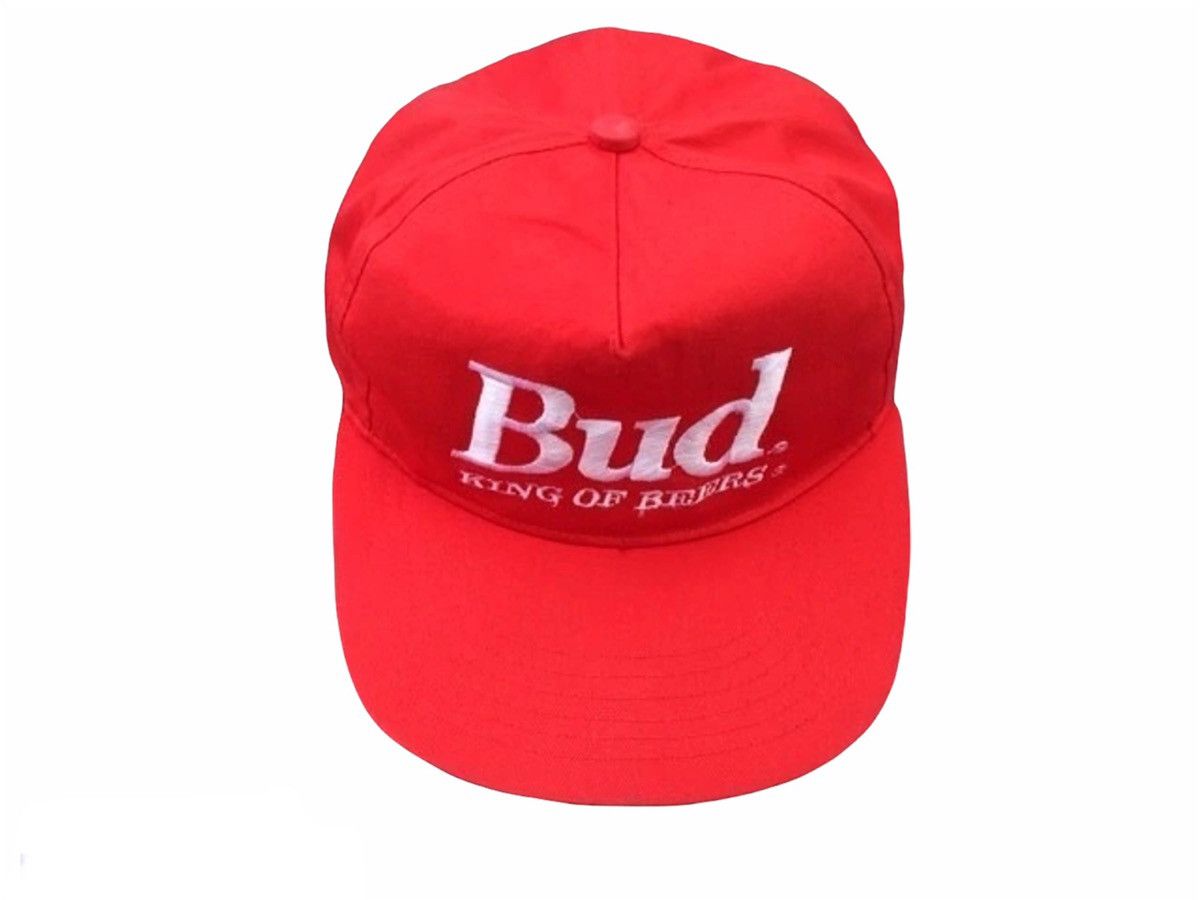 image of Budweiser x Retro Hat Vintage Bud King Of Beers Snapback Hat in Red, Men's