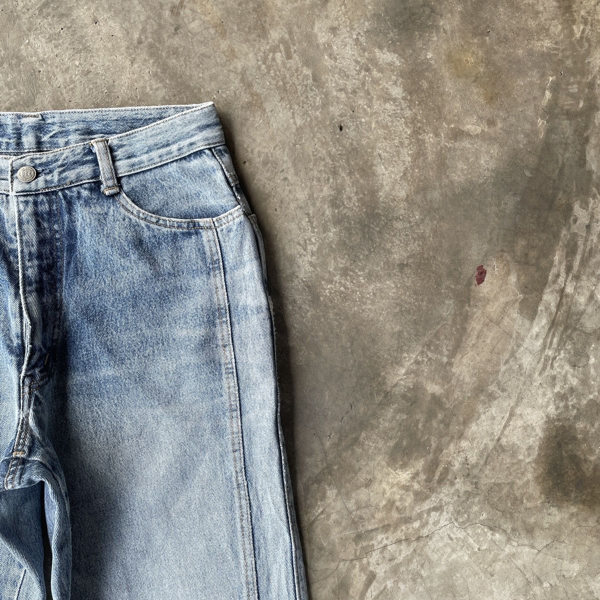 Japanese Brand Vintage Big John Spana Distressed Denim Jeans Pants W28 Size US 28 / EU 44 - 4 Thumbnail