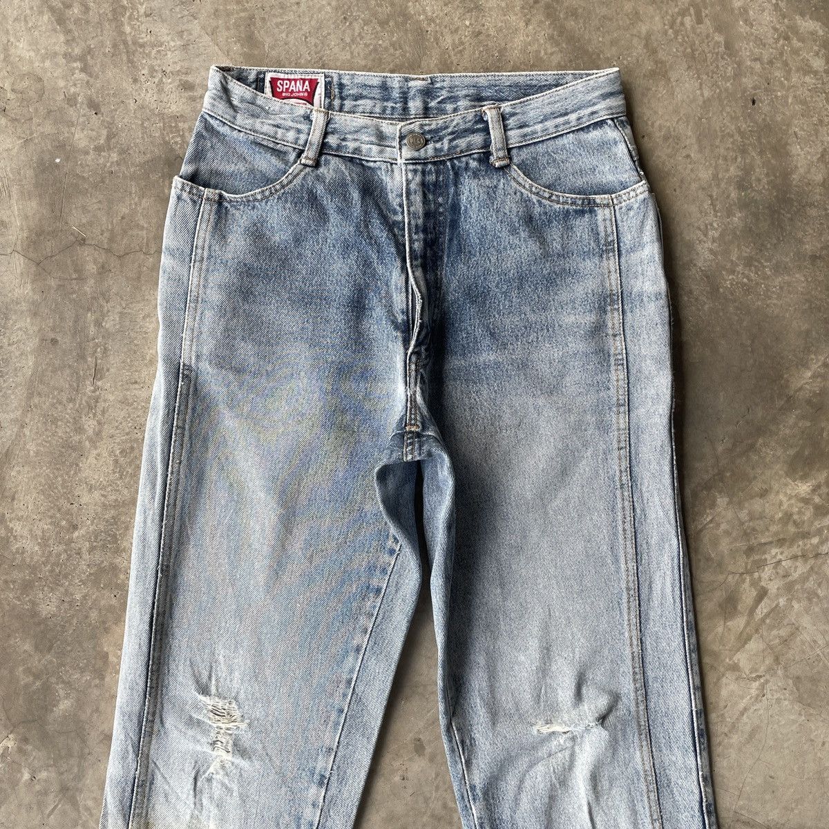 Japanese Brand Vintage Big John Spana Distressed Denim Jeans Pants W28 Size US 28 / EU 44 - 2 Thumbnail