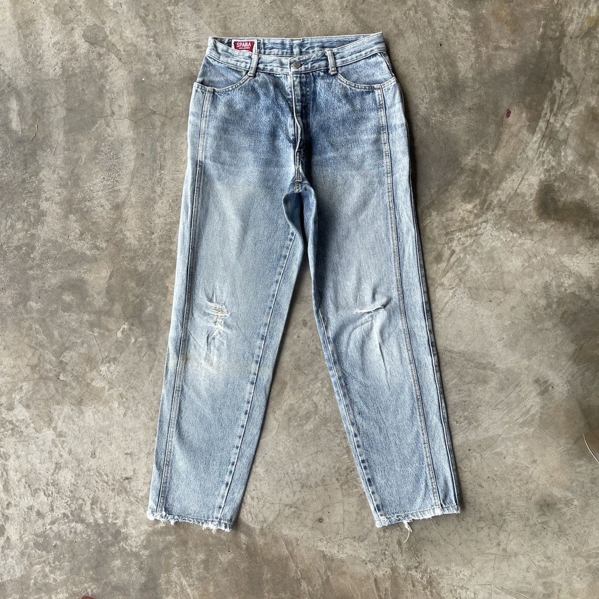 Japanese Brand Vintage Big John Spana Distressed Denim Jeans Pants W28 Size US 28 / EU 44 - 1 Thumbnail