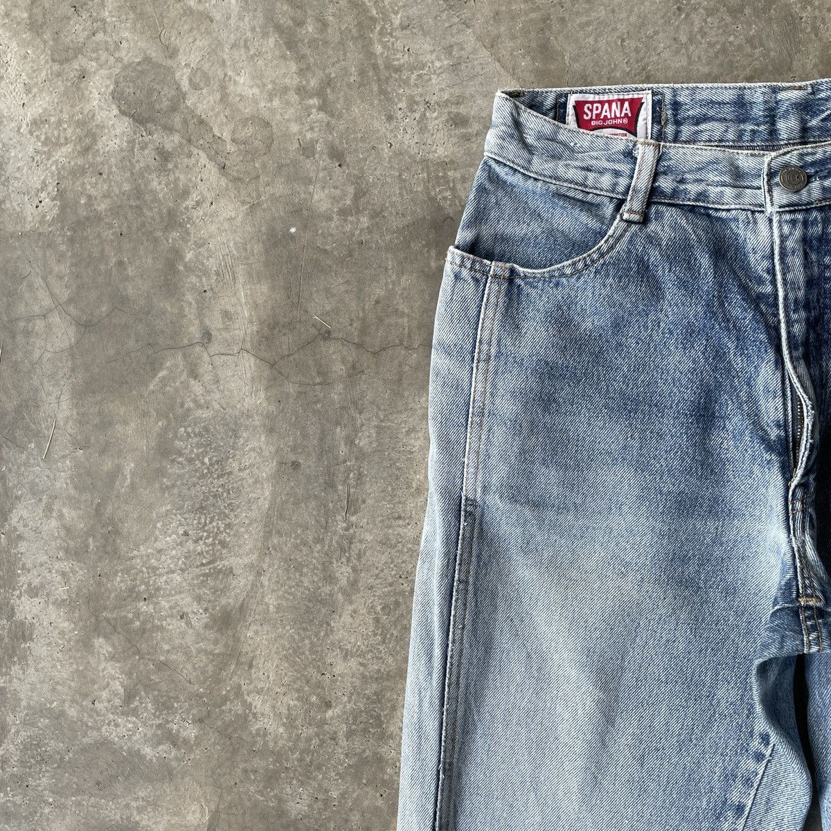 Japanese Brand Vintage Big John Spana Distressed Denim Jeans Pants W28 Size US 28 / EU 44 - 3 Thumbnail